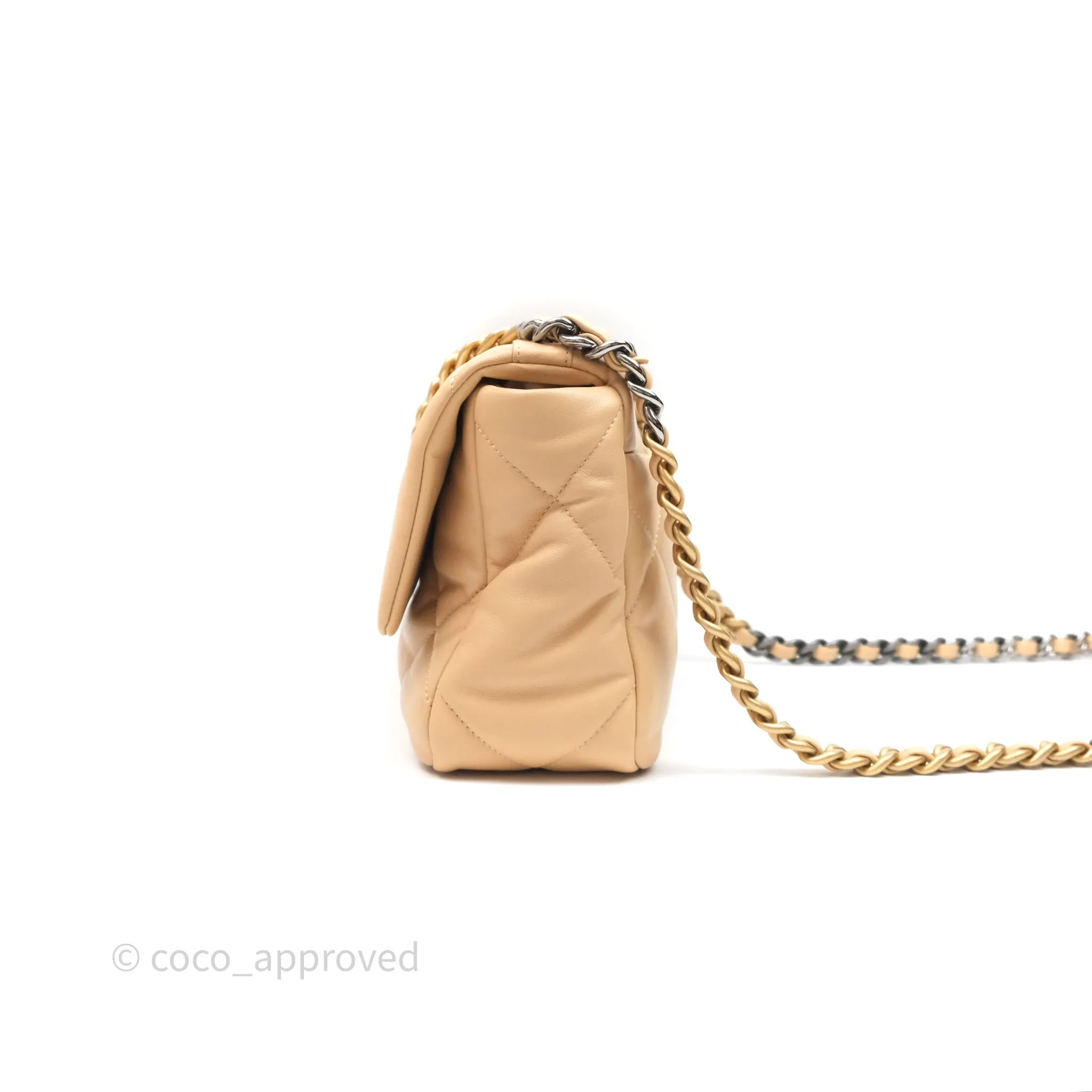 Chanel 19 Small Beige Mixed Hardware