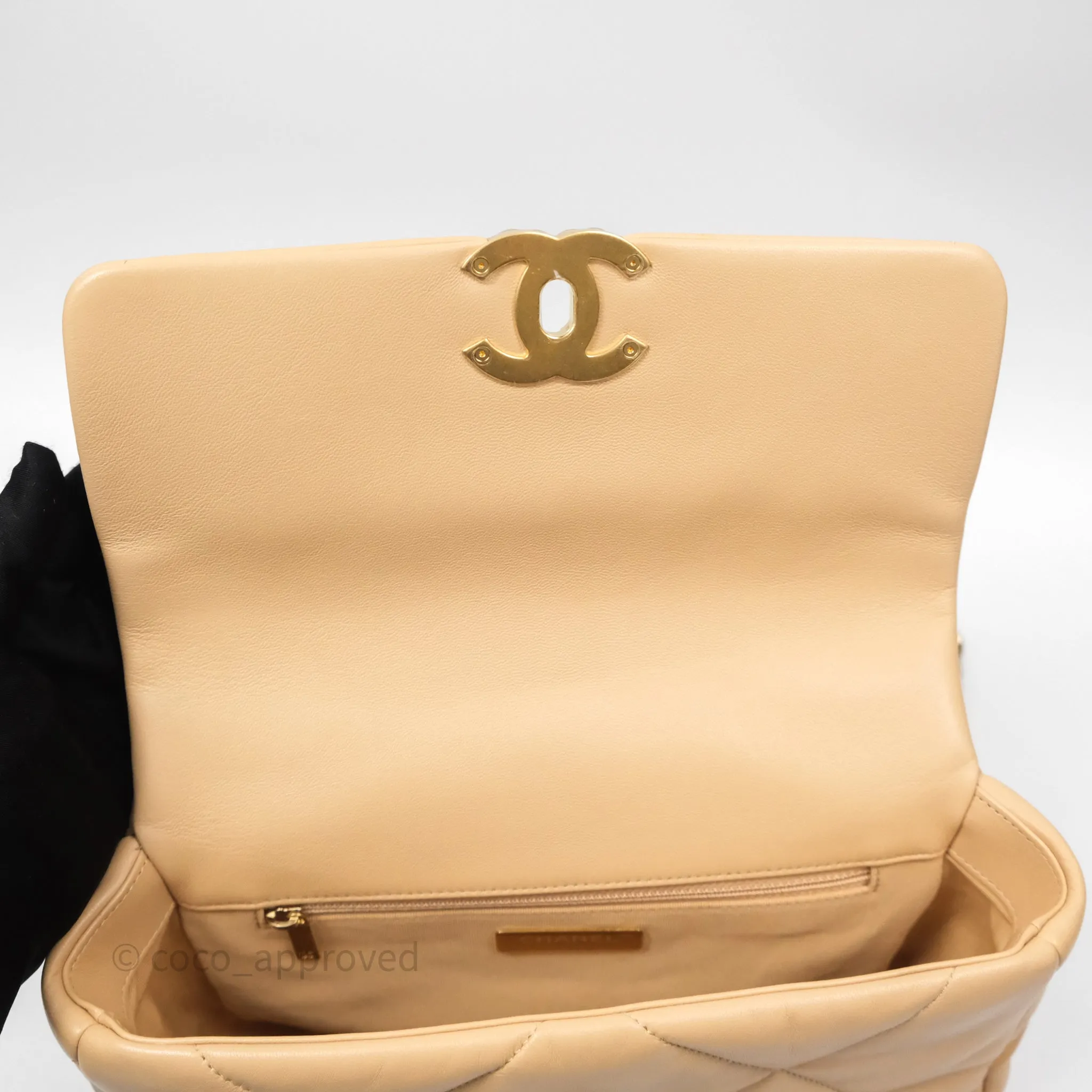 Chanel 19 Small Beige Mixed Hardware