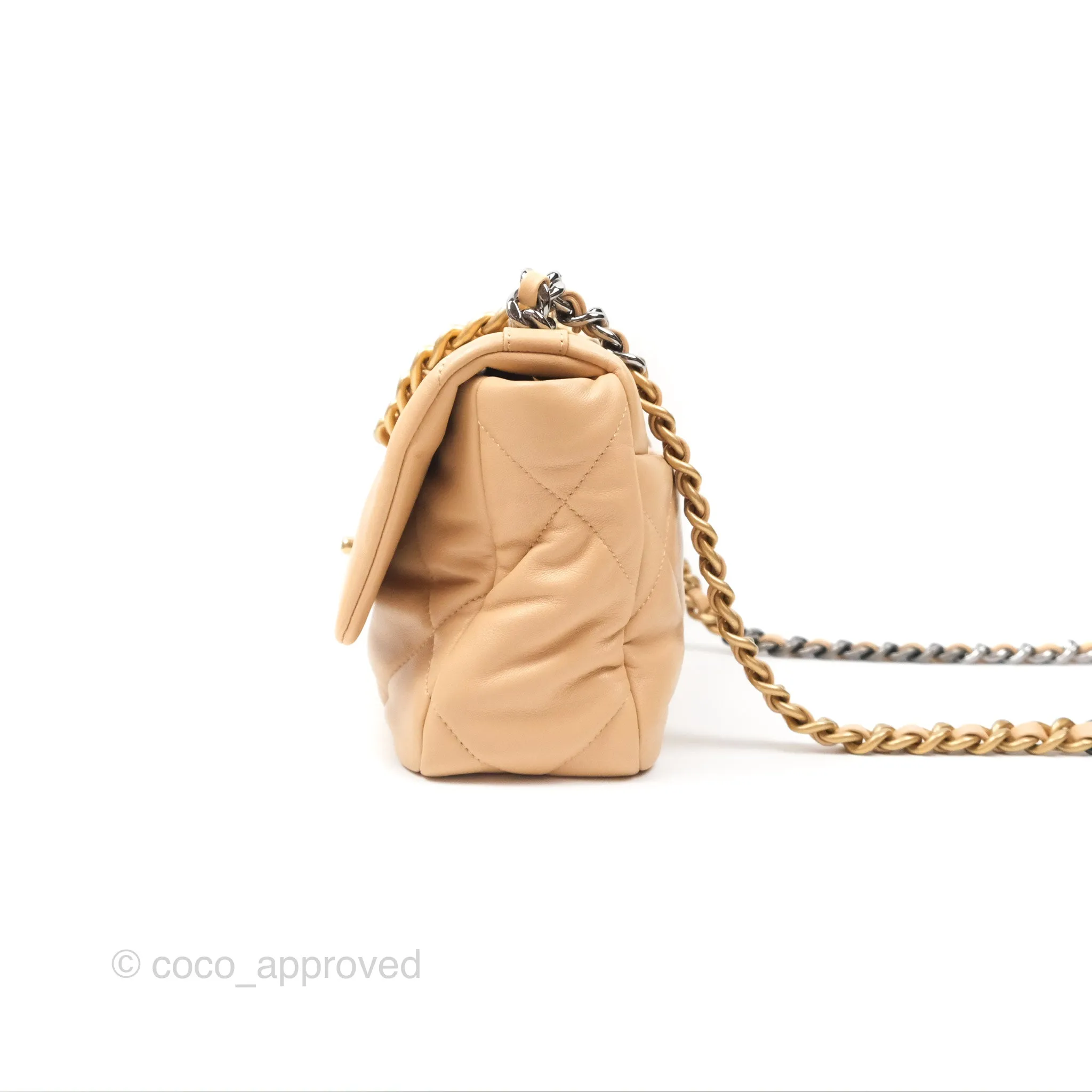 Chanel 19 Small Beige Mixed Hardware