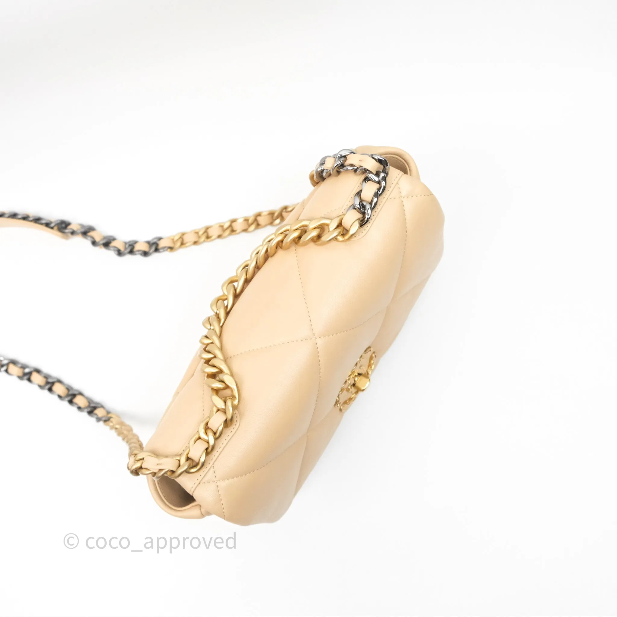 Chanel 19 Small Beige Mixed Hardware