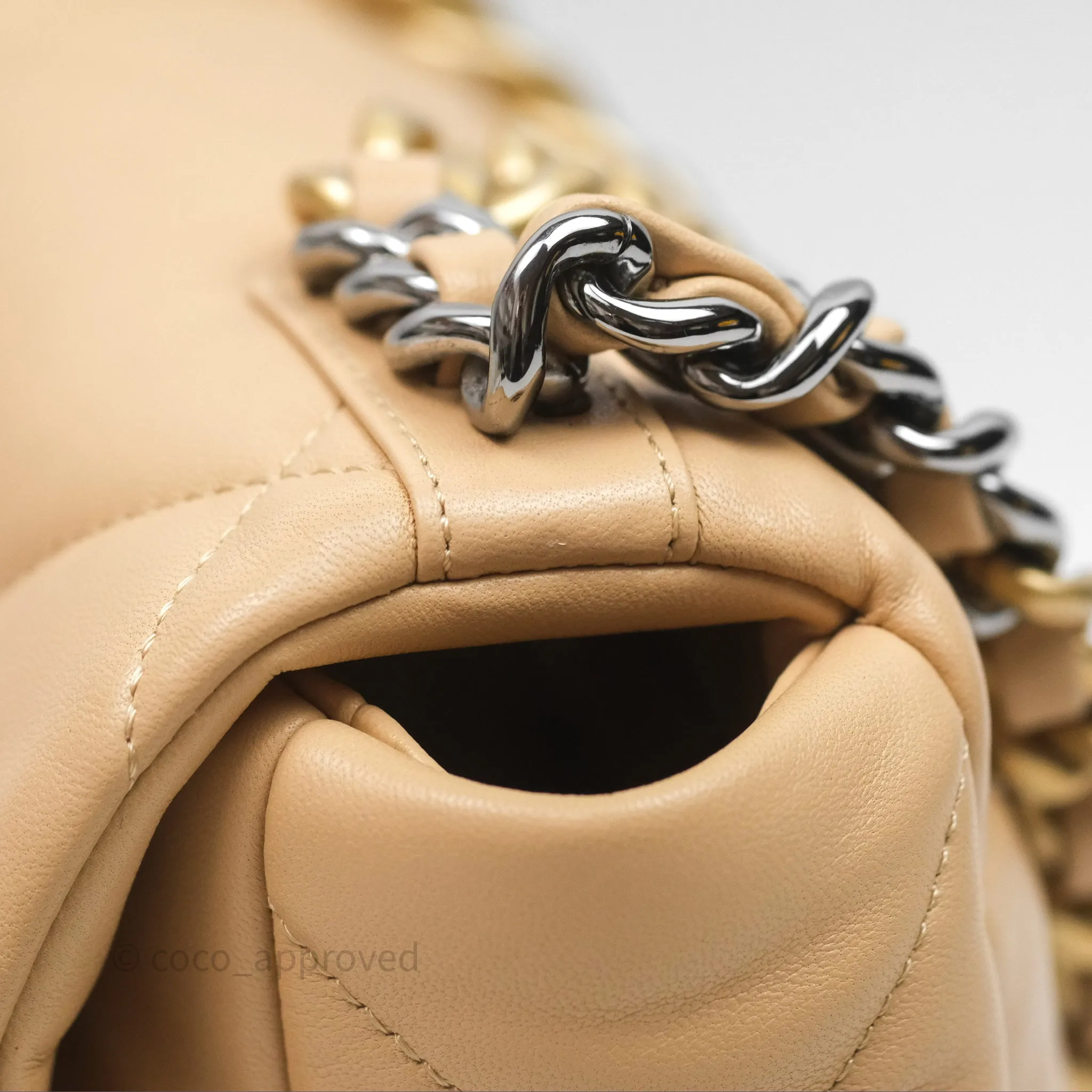 Chanel 19 Small Beige Mixed Hardware