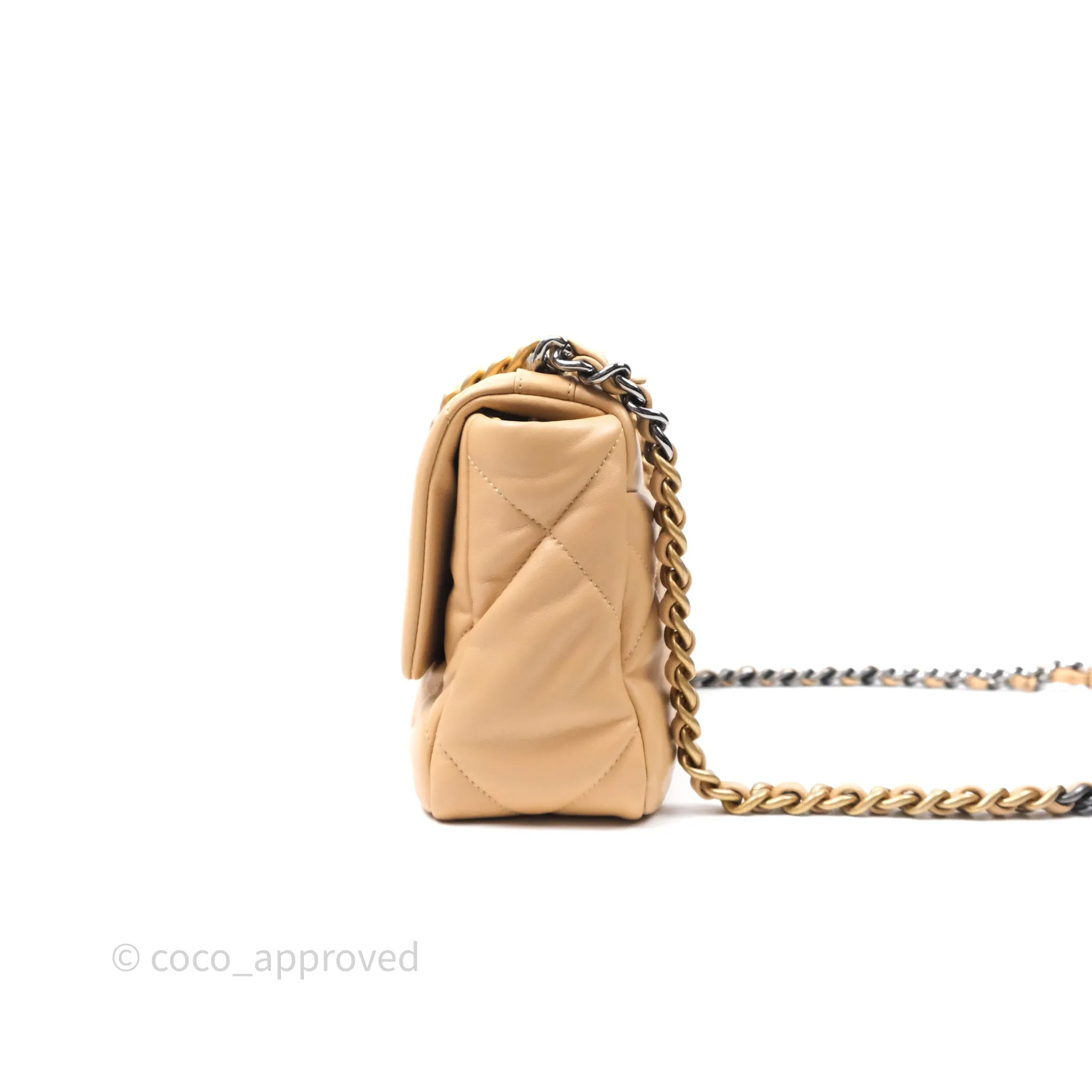 Chanel 19 Small Beige Mixed Hardware