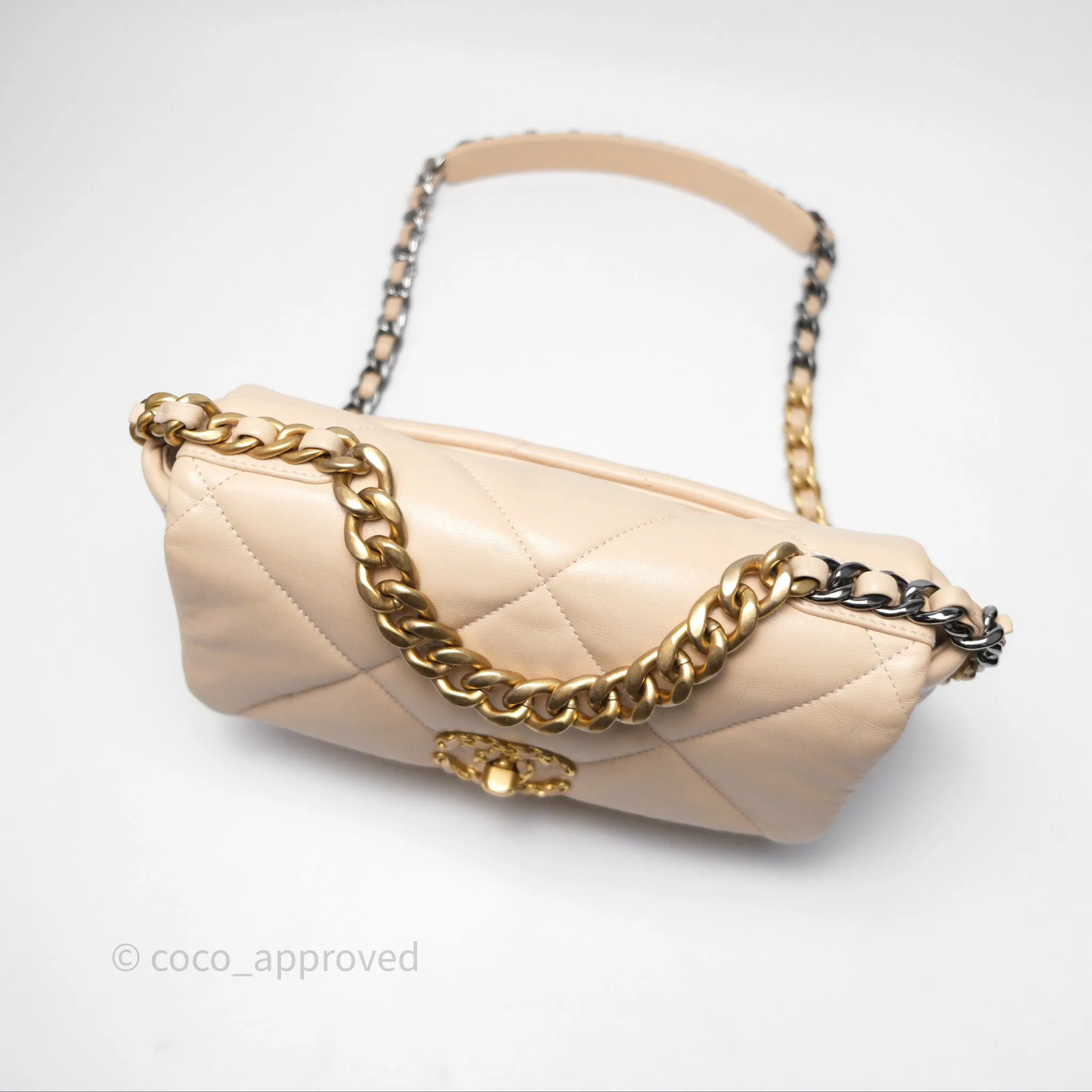 Chanel 19 Small Beige Mixed Hardware