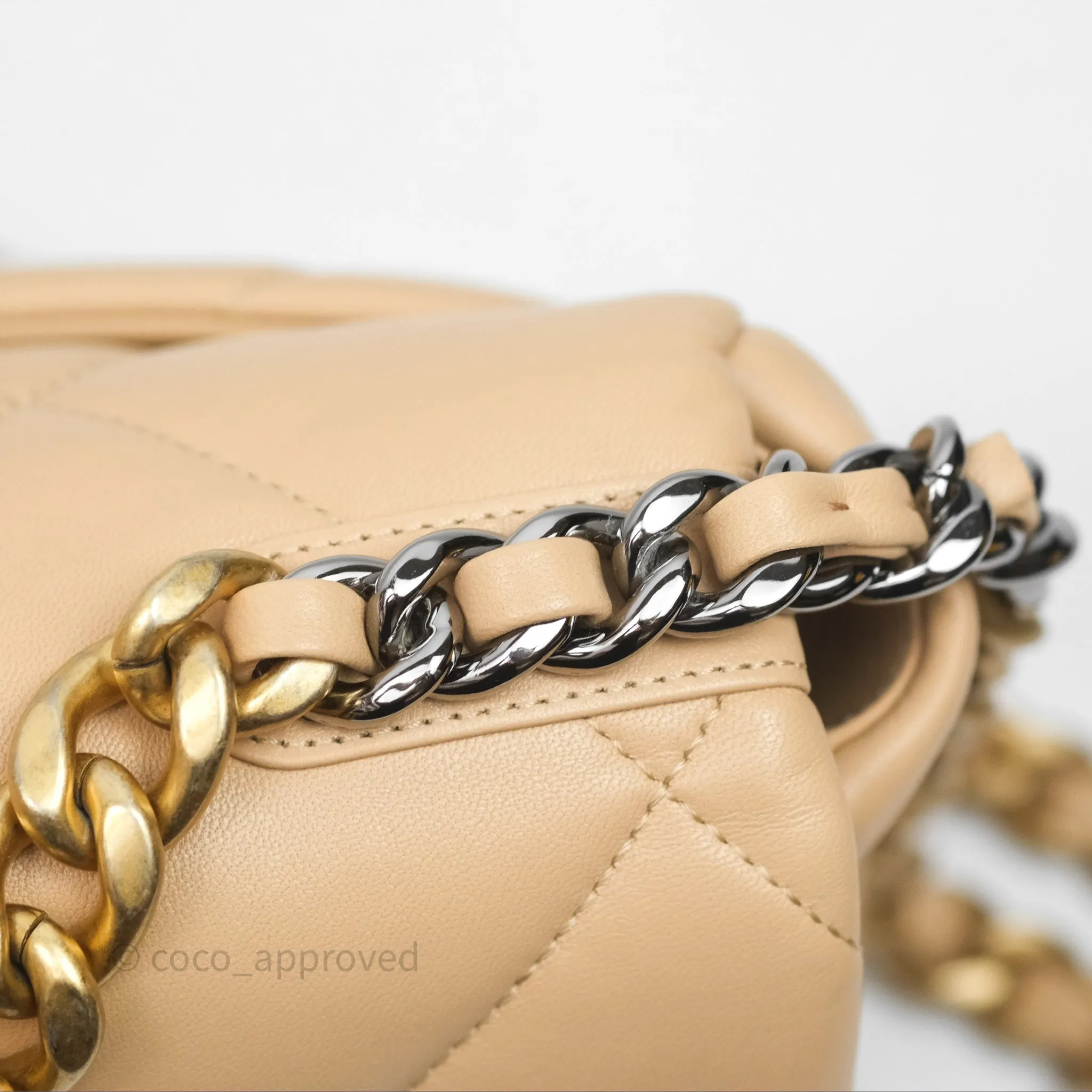 Chanel 19 Small Beige Mixed Hardware