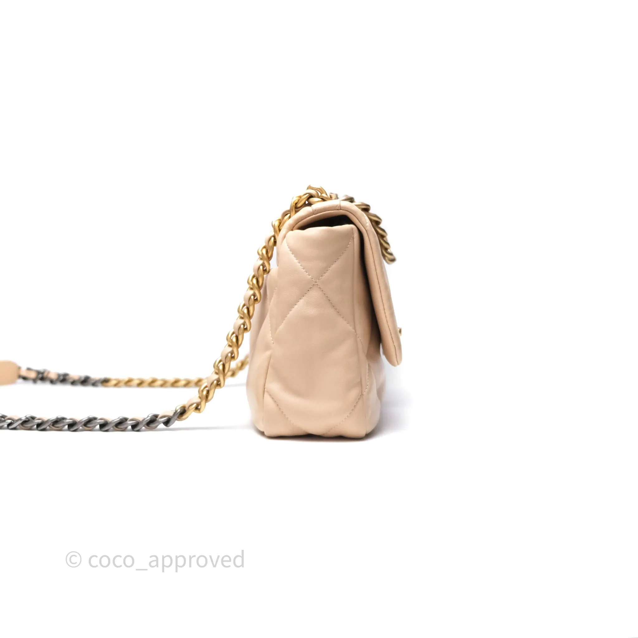 Chanel 19 Small Beige Mixed Hardware
