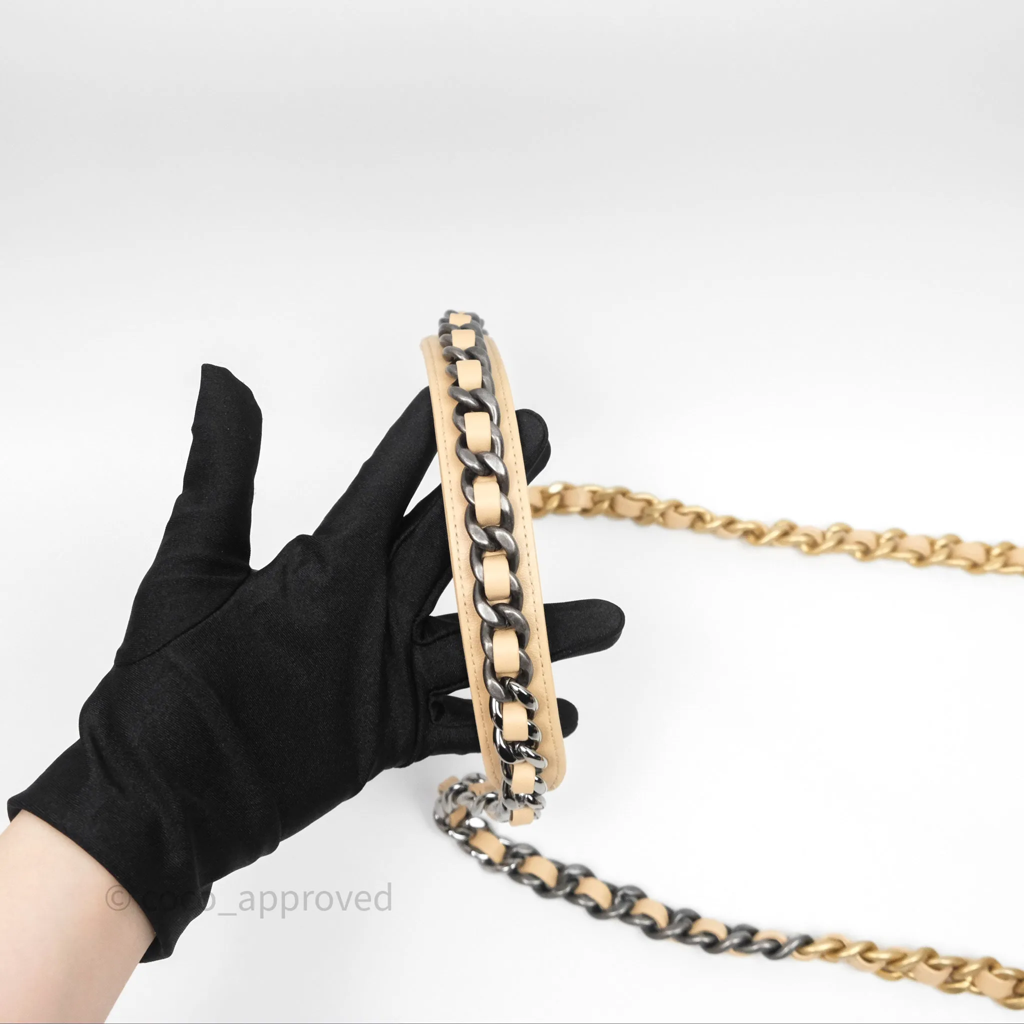 Chanel 19 Small Beige Mixed Hardware