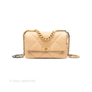 Chanel 19 Small Beige Mixed Hardware