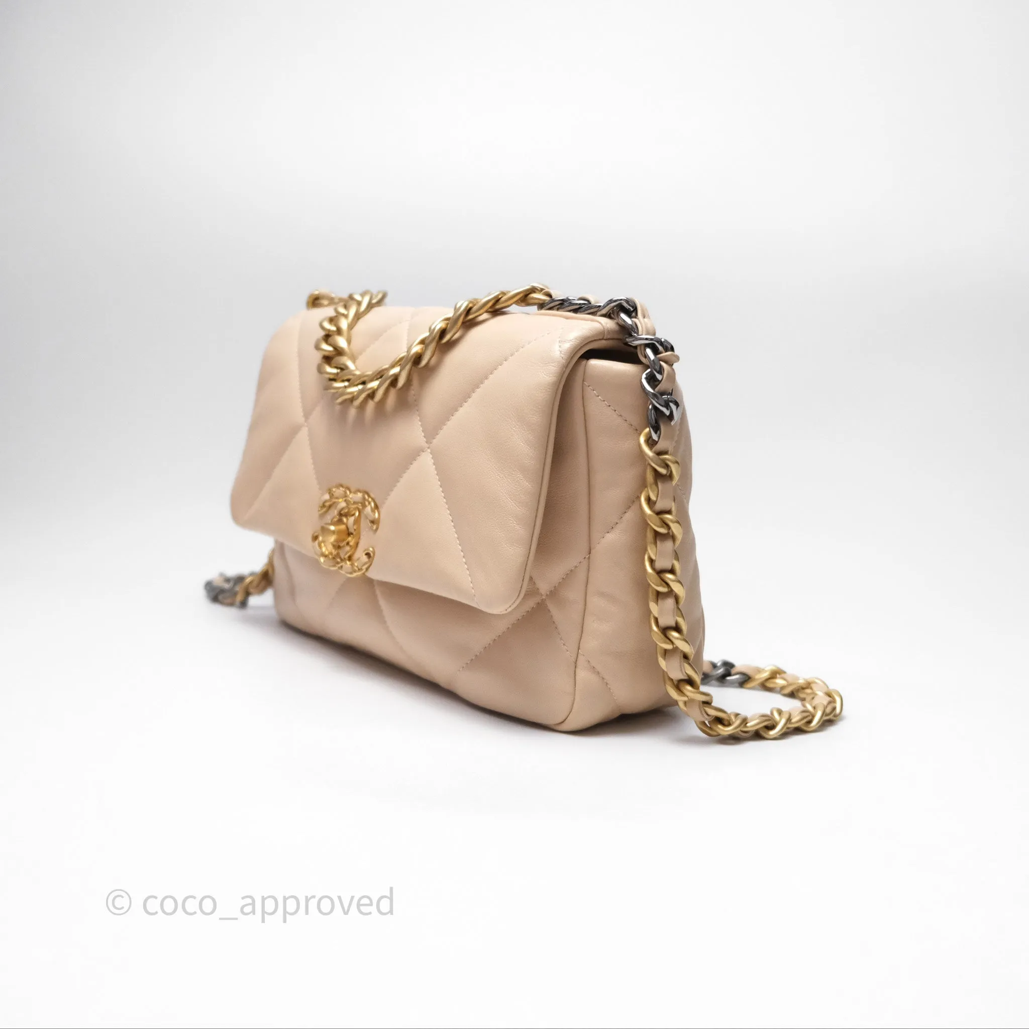 Chanel 19 Small Beige Mixed Hardware