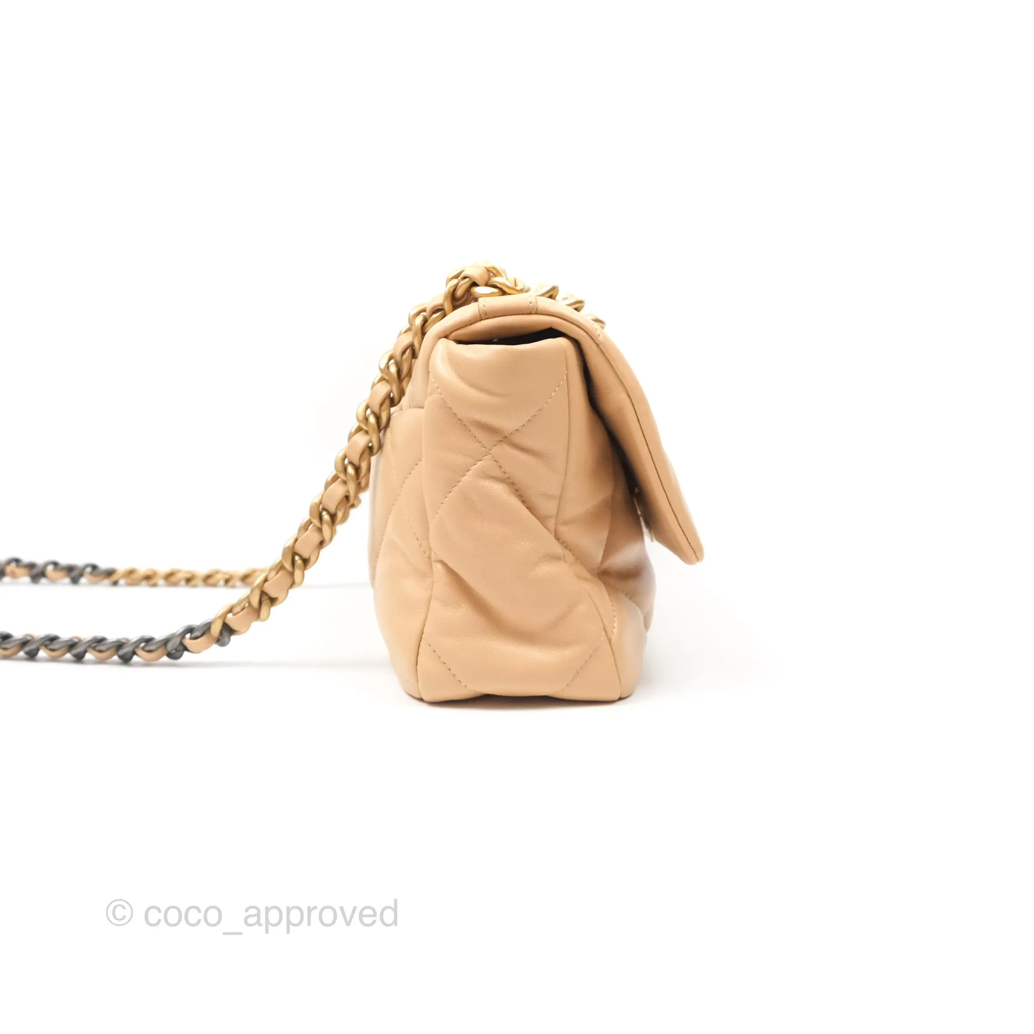 Chanel 19 Small Beige Mixed Hardware