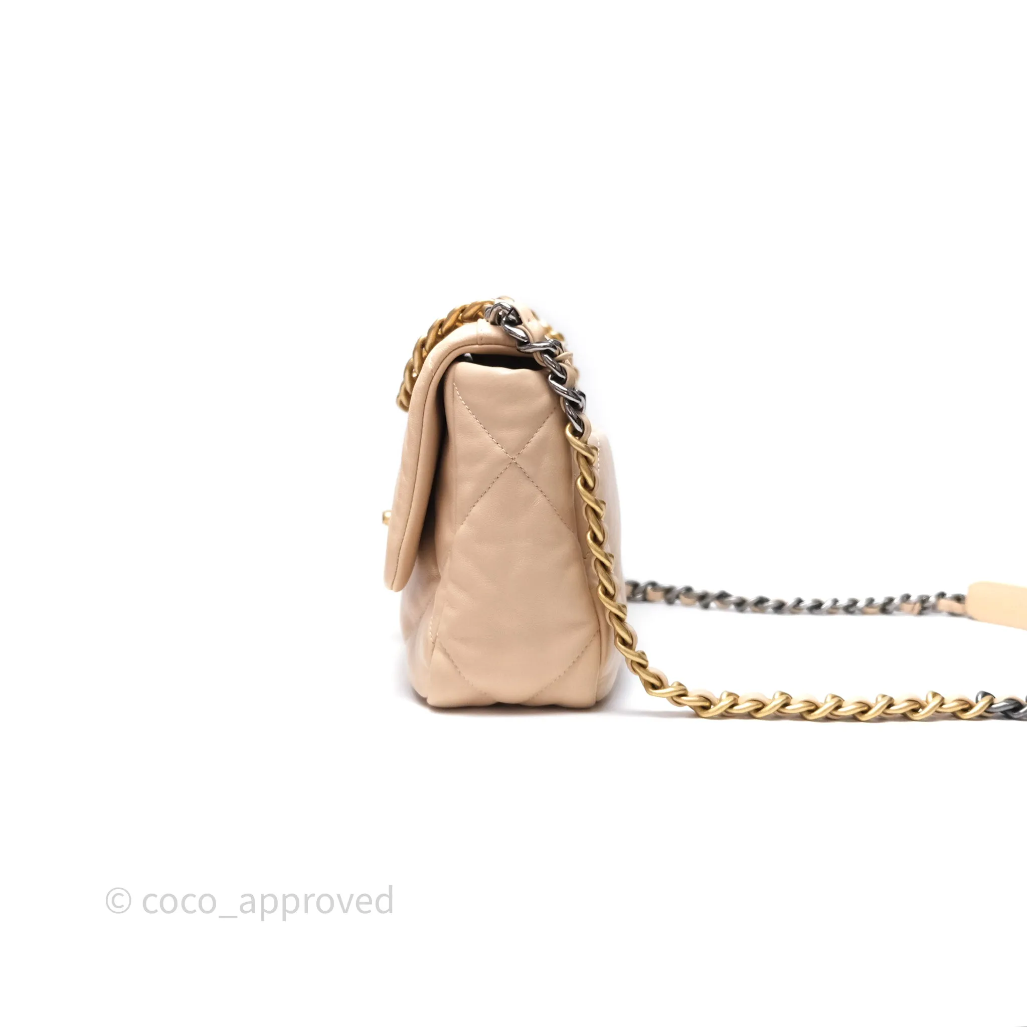 Chanel 19 Small Beige Mixed Hardware