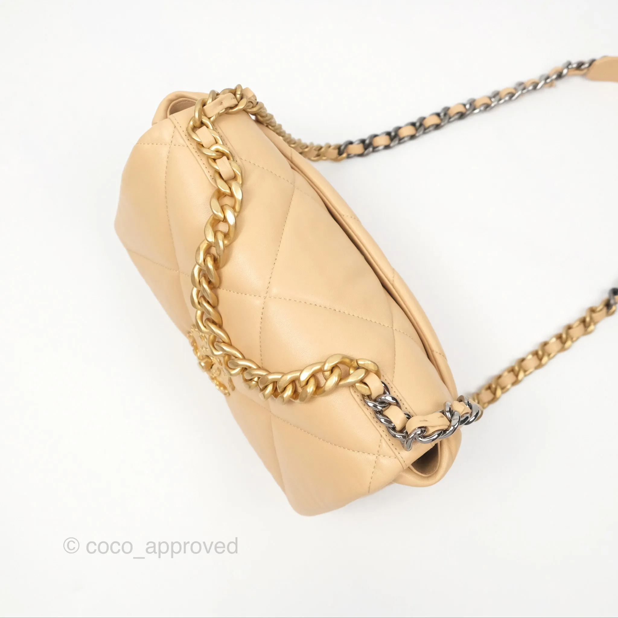 Chanel 19 Small Beige Mixed Hardware
