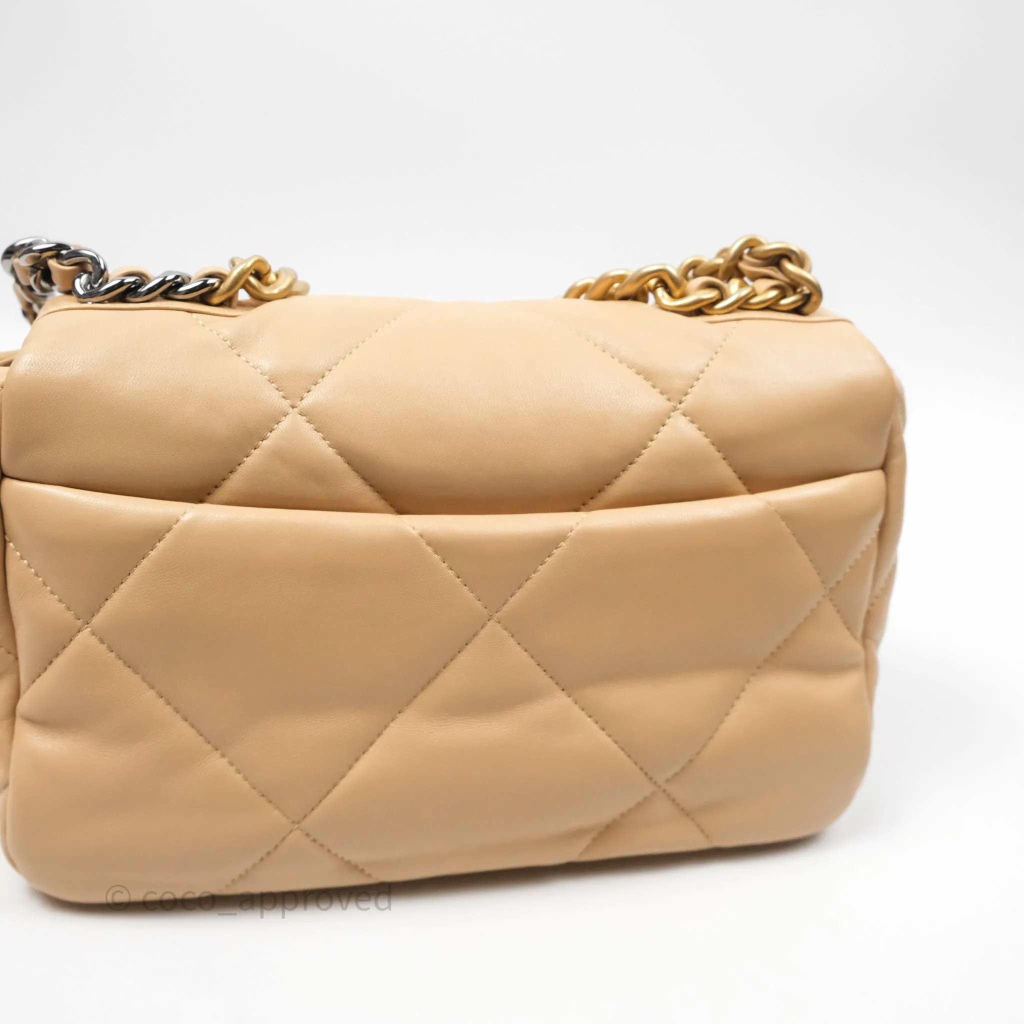Chanel 19 Small Beige Mixed Hardware