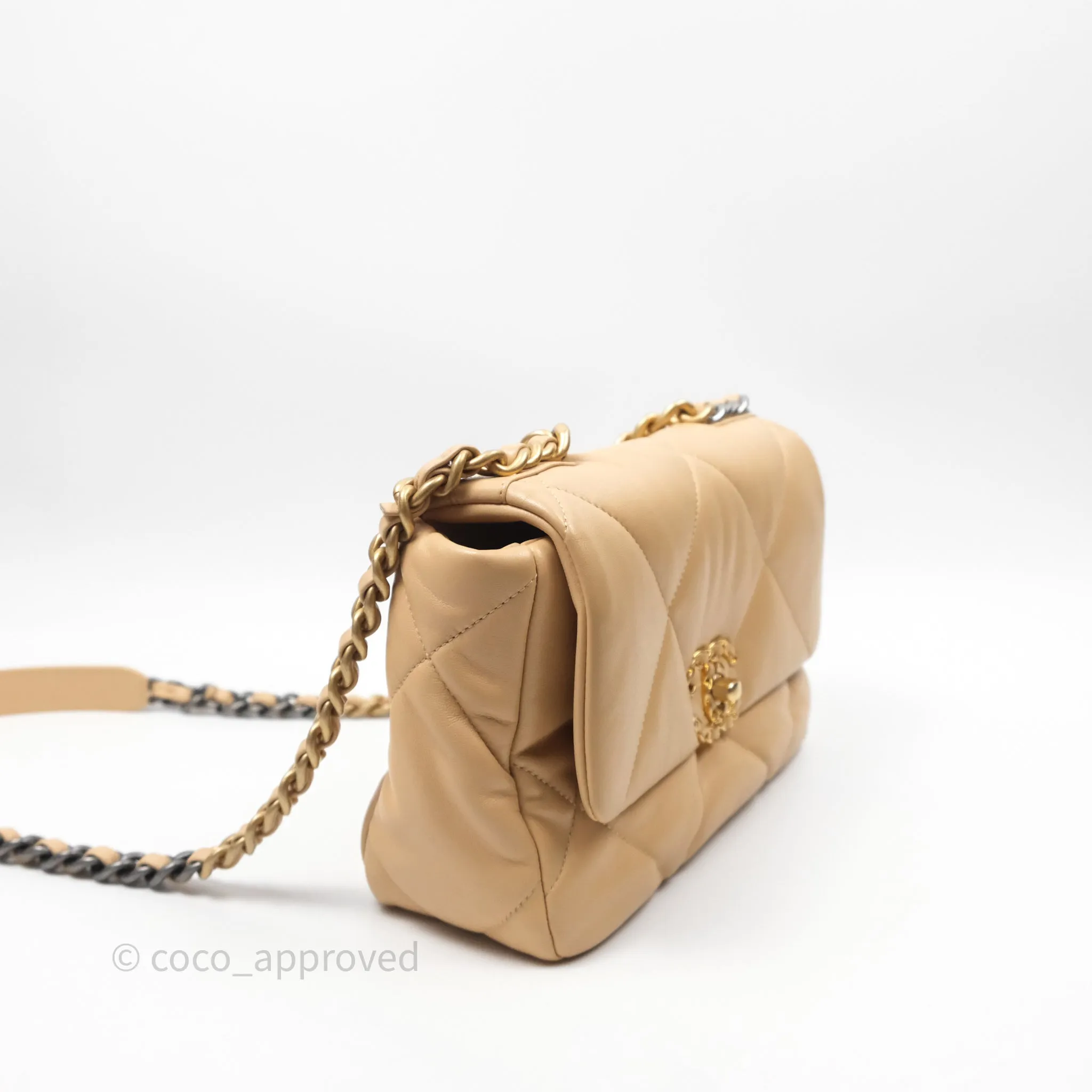 Chanel 19 Small Beige Mixed Hardware