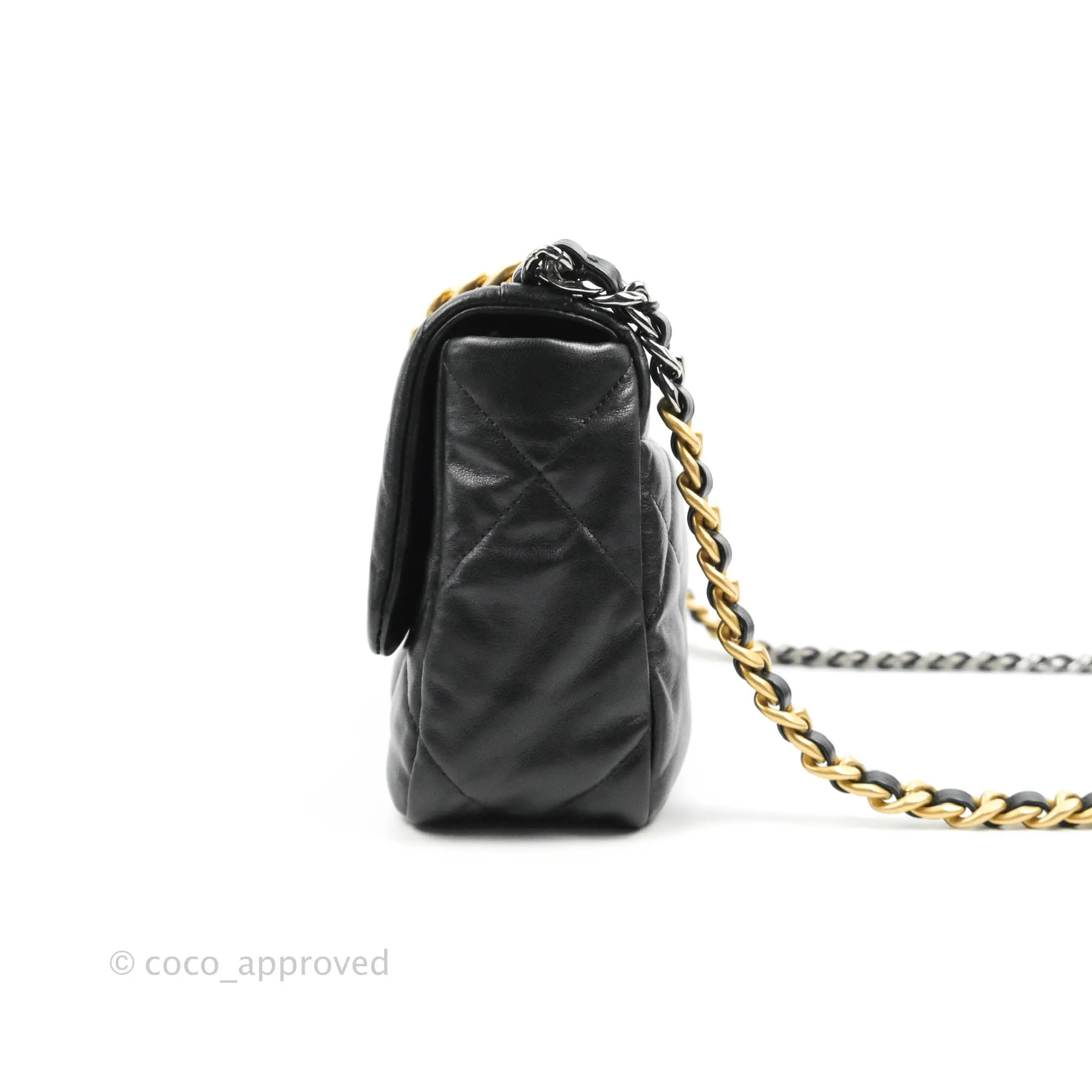 Chanel 19 Small Black Goatskin Mixed Hardware 20B