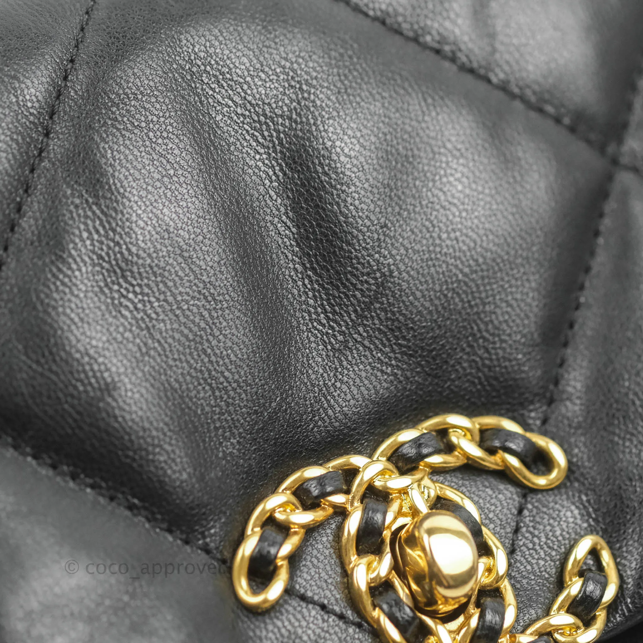 Chanel 19 Small Black Goatskin Mixed Hardware 20B