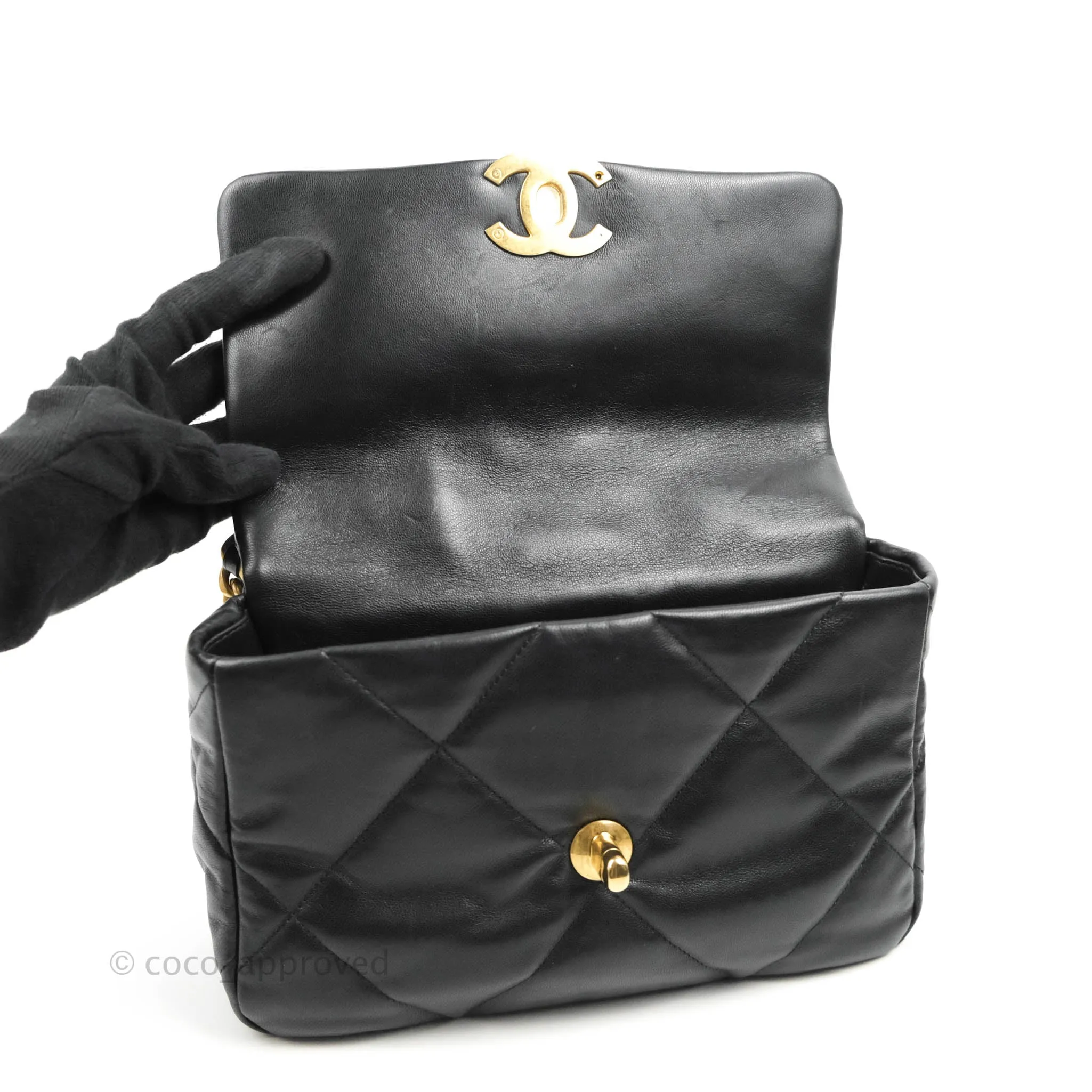 Chanel 19 Small Black Goatskin Mixed Hardware 20B