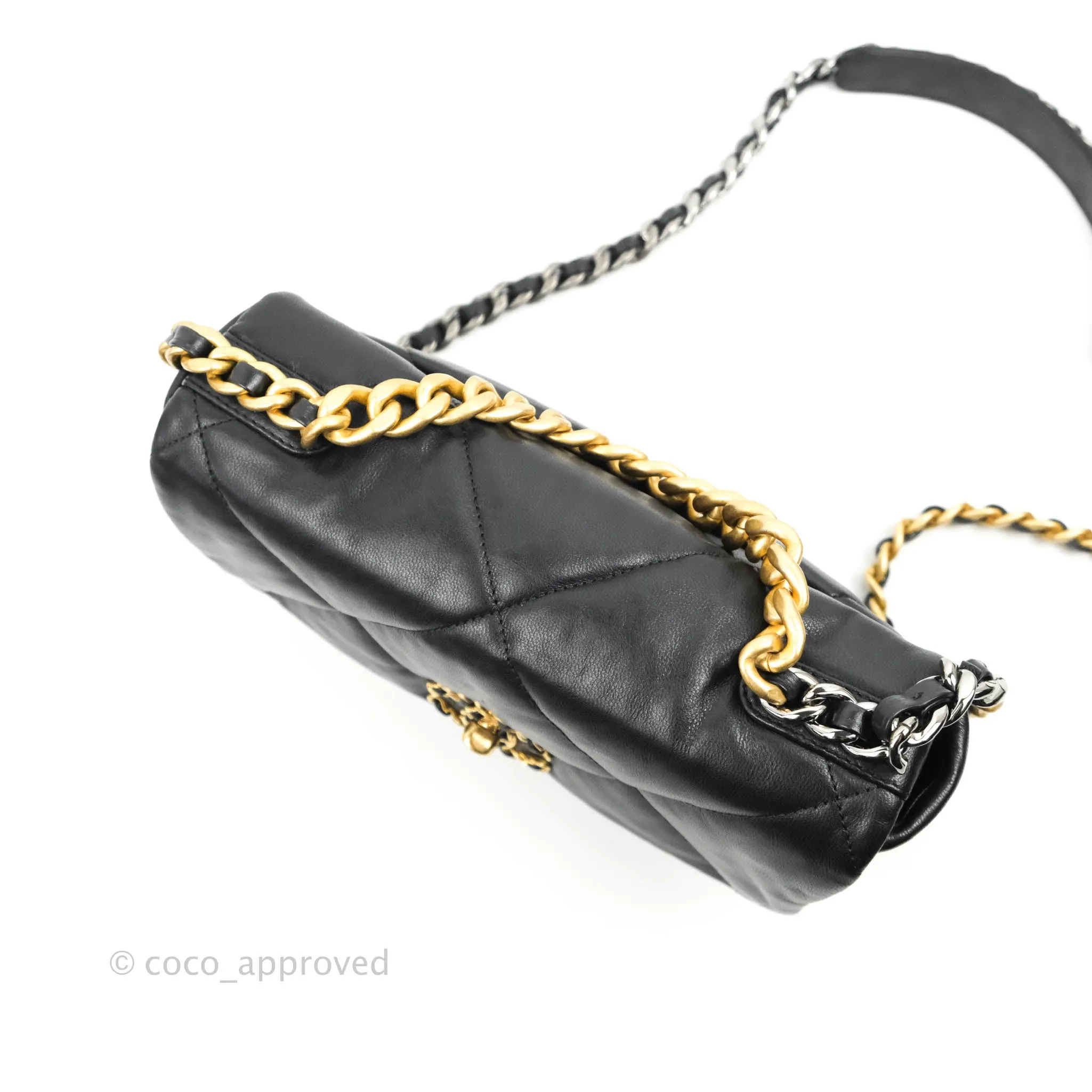 Chanel 19 Small Black Goatskin Mixed Hardware 20B