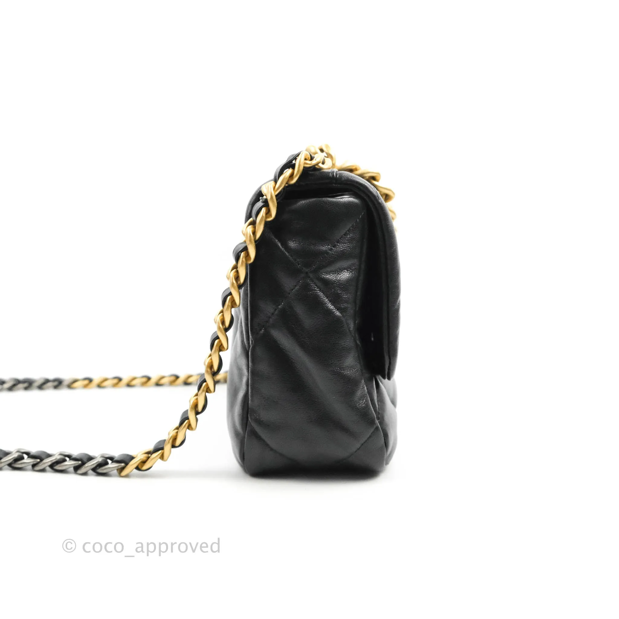 Chanel 19 Small Black Goatskin Mixed Hardware 20B