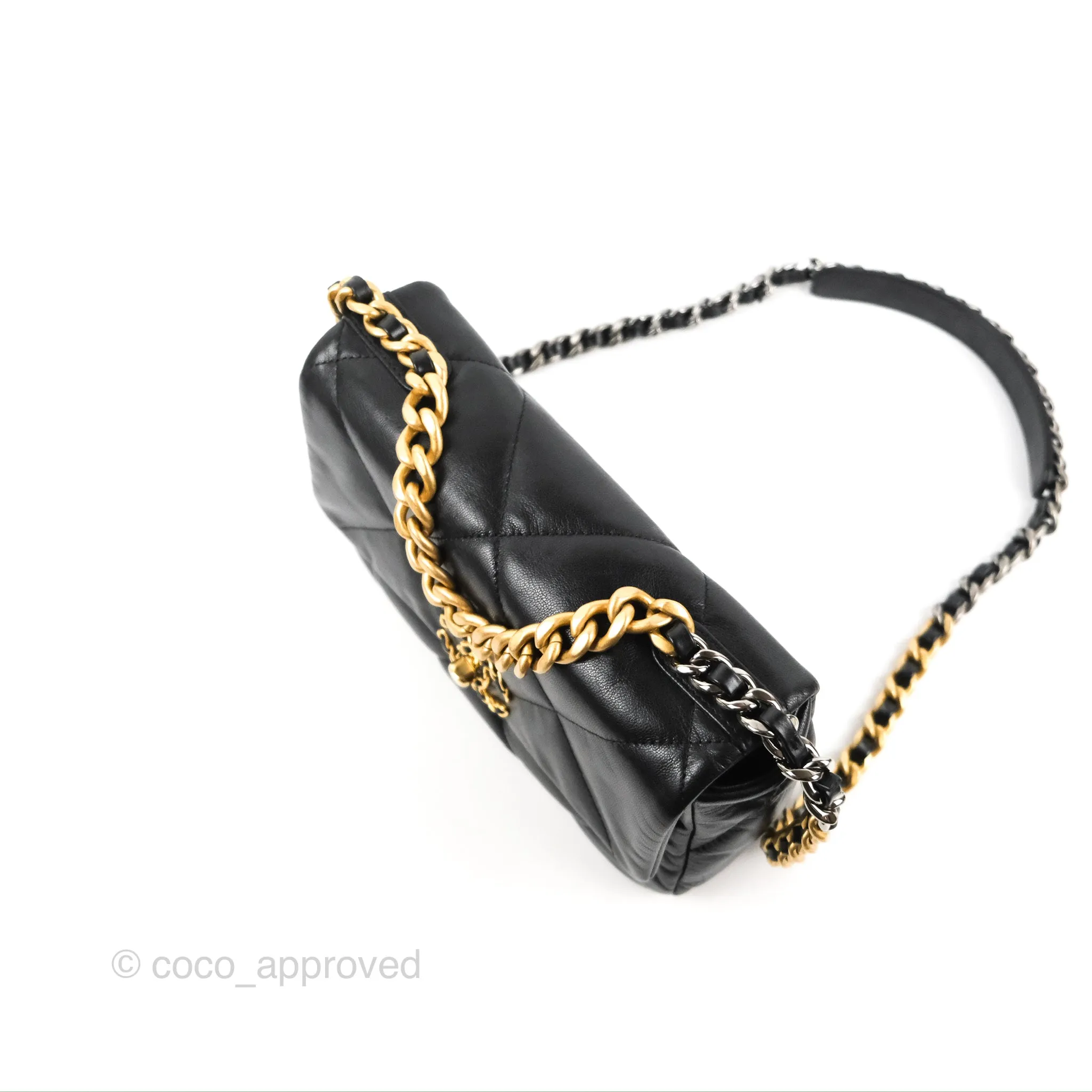 Chanel 19 Small Black Goatskin Mixed Hardware