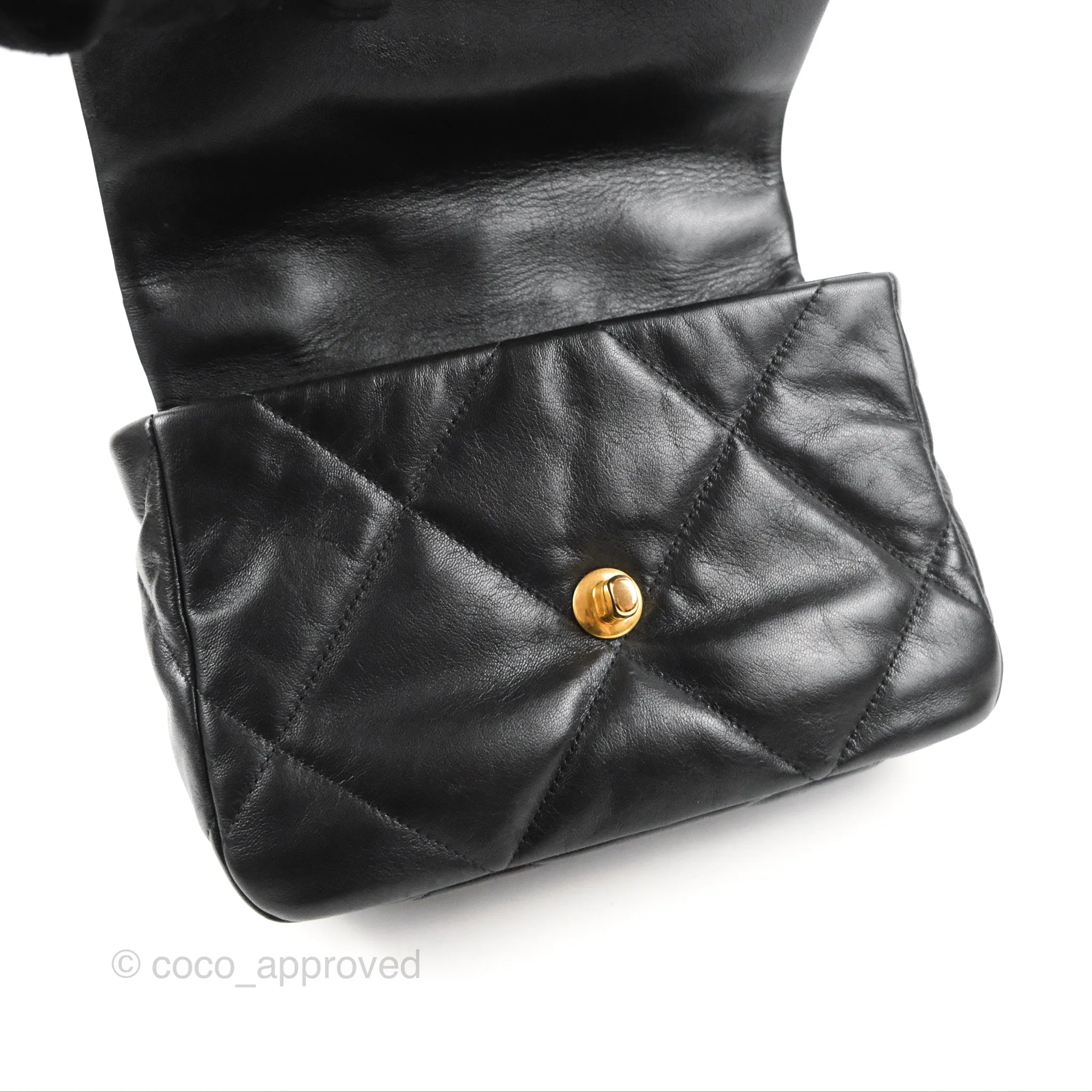 Chanel 19 Small Black Goatskin Mixed Hardware