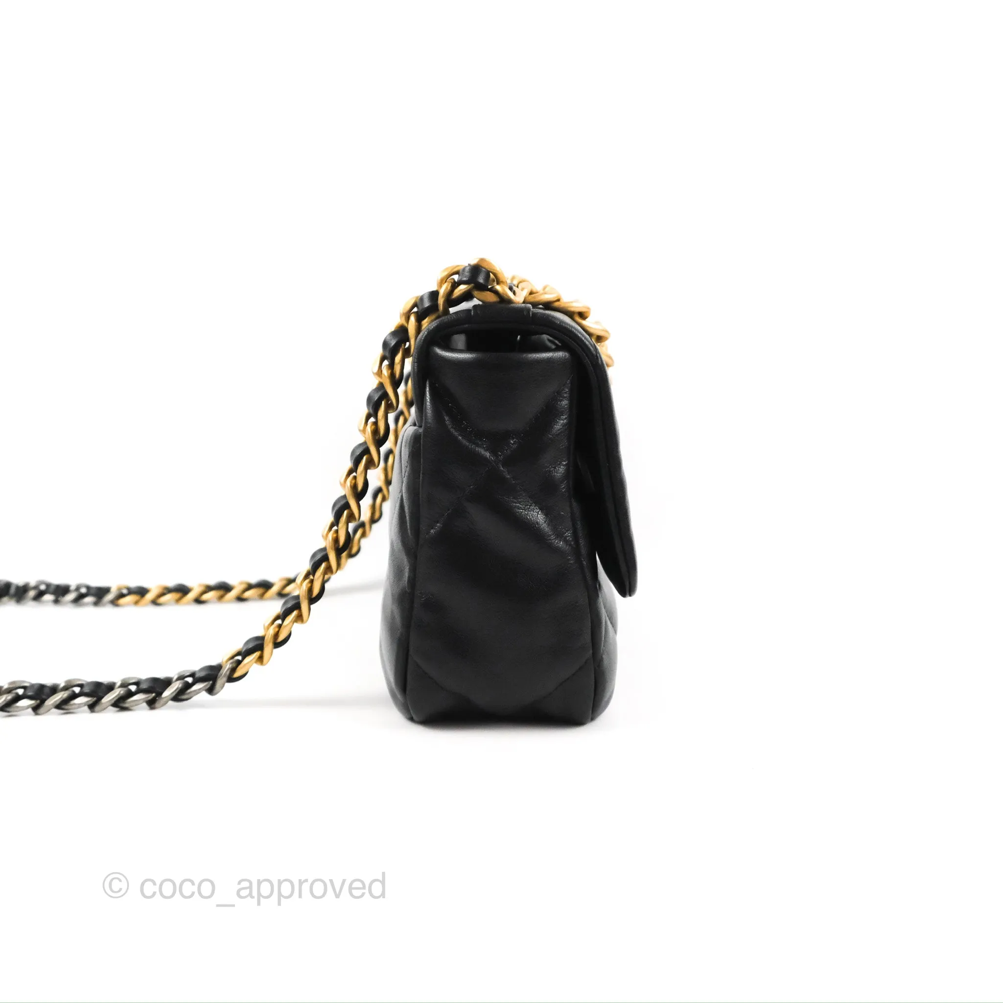Chanel 19 Small Black Goatskin Mixed Hardware