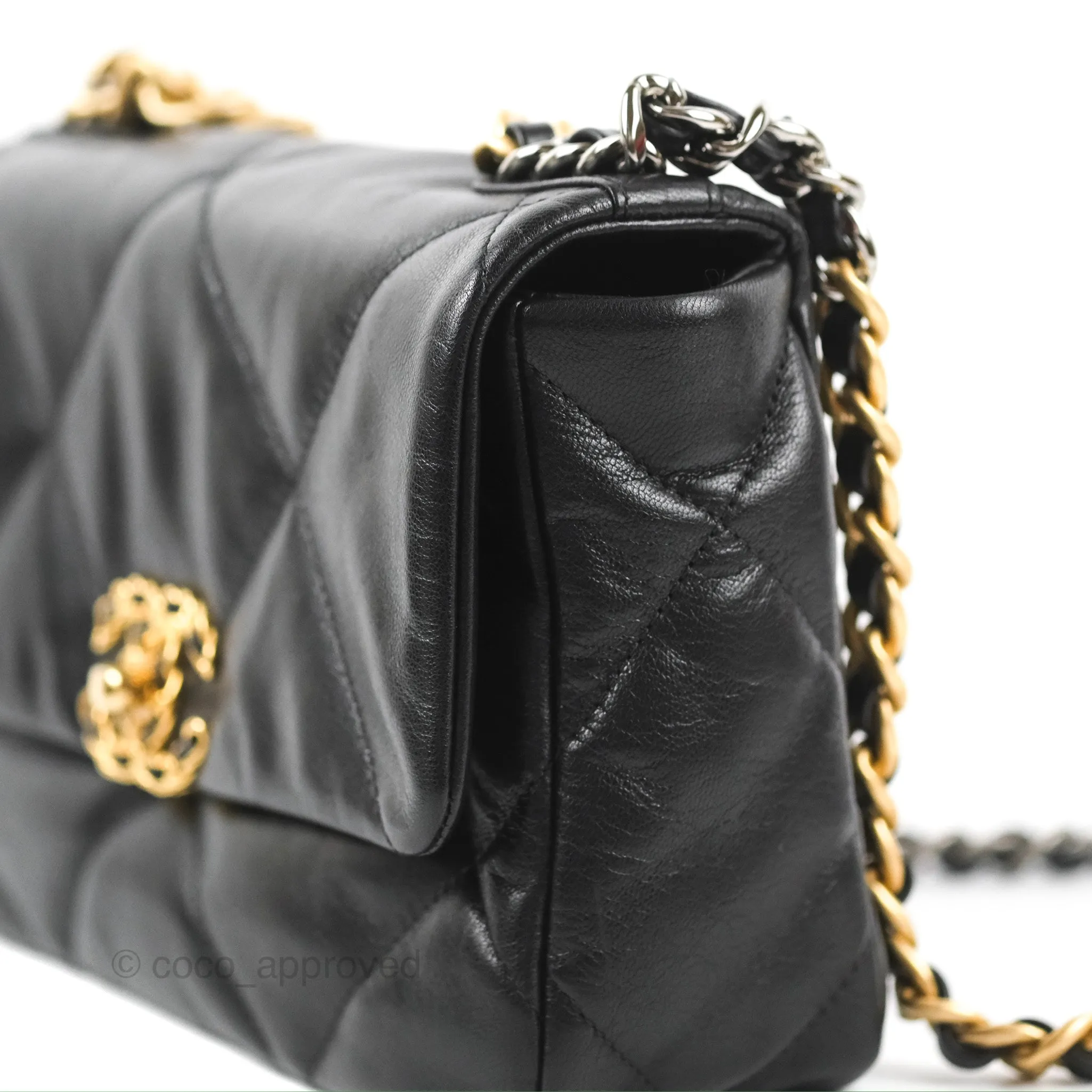 Chanel 19 Small Black Goatskin Mixed Hardware