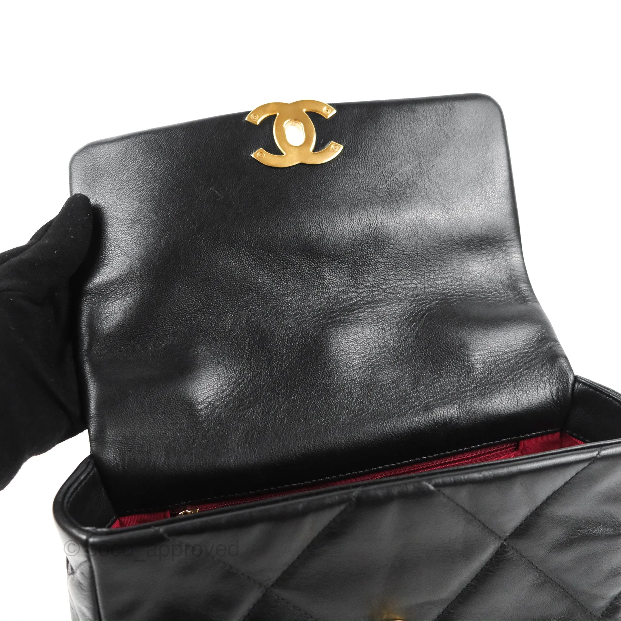 Chanel 19 Small Black Goatskin Mixed Hardware