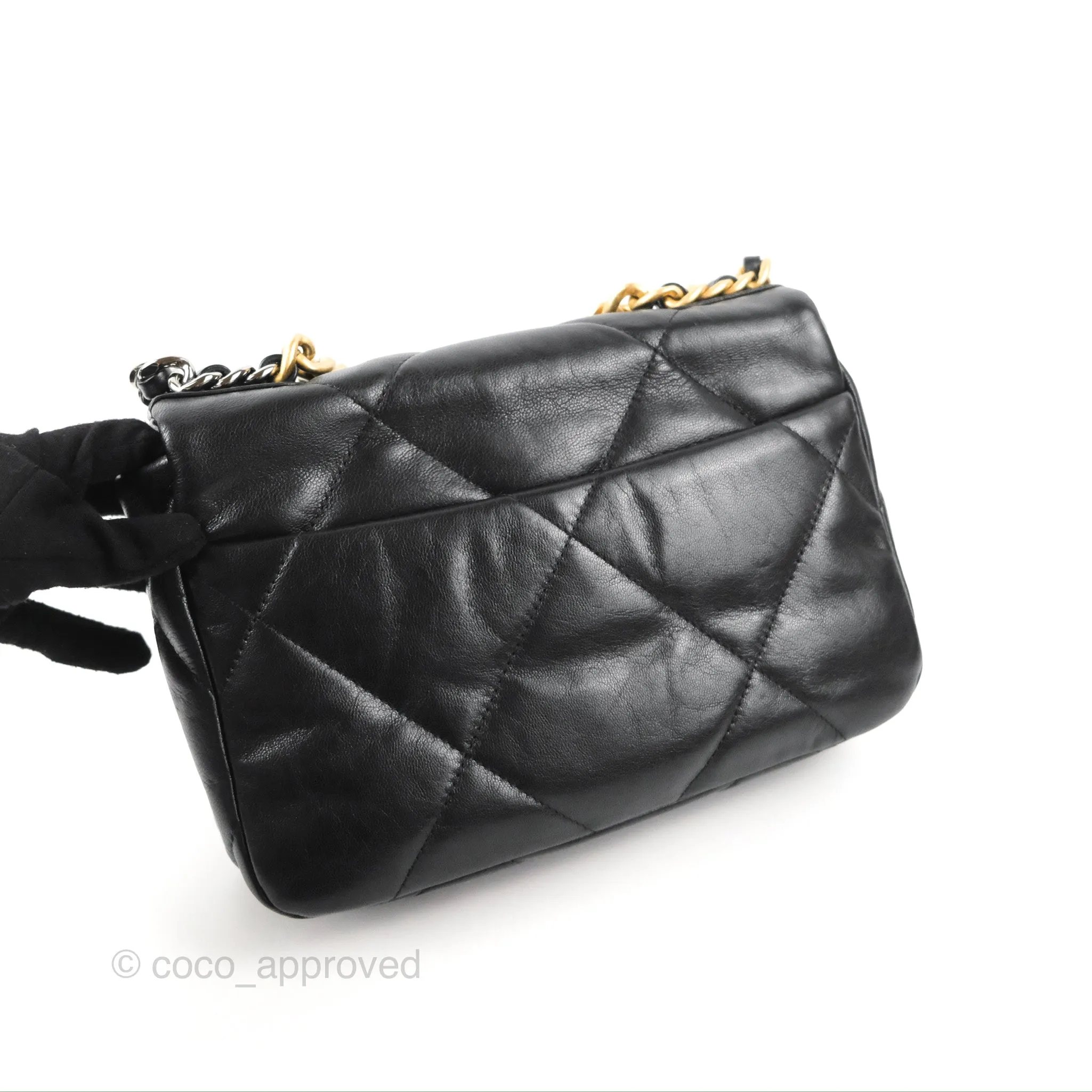 Chanel 19 Small Black Goatskin Mixed Hardware