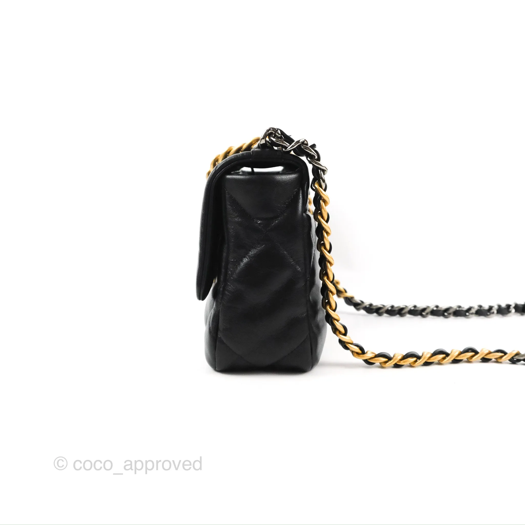 Chanel 19 Small Black Goatskin Mixed Hardware