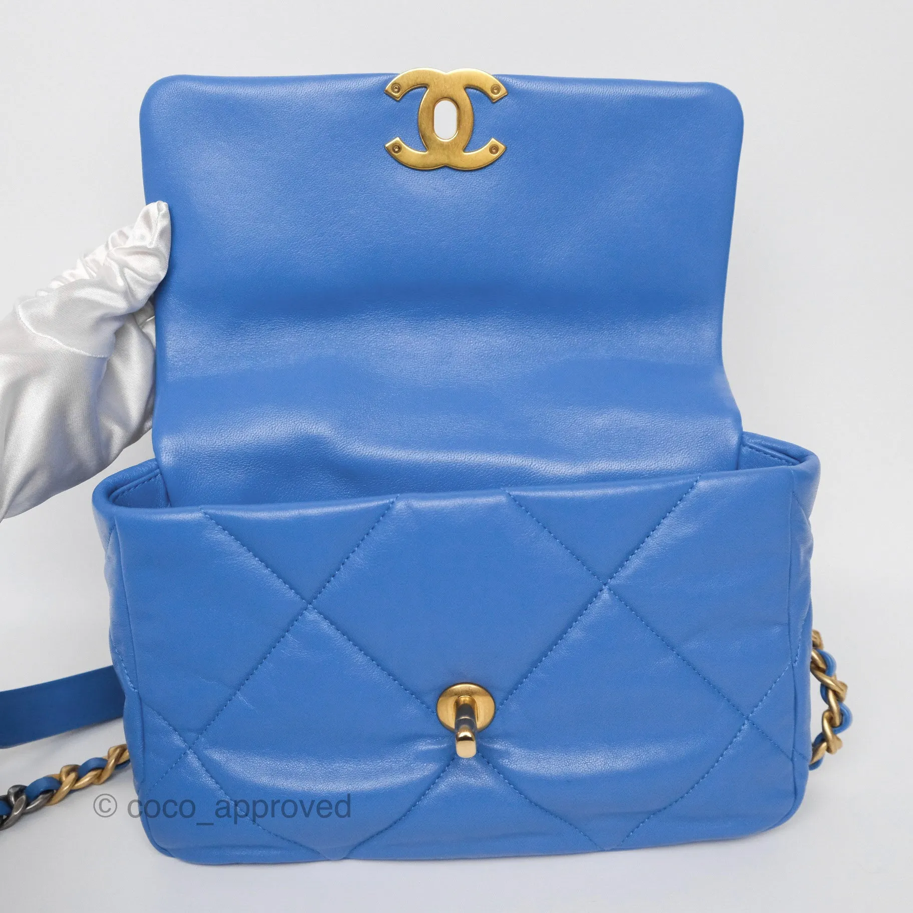 Chanel 19 Small Blue Mixed Hardware