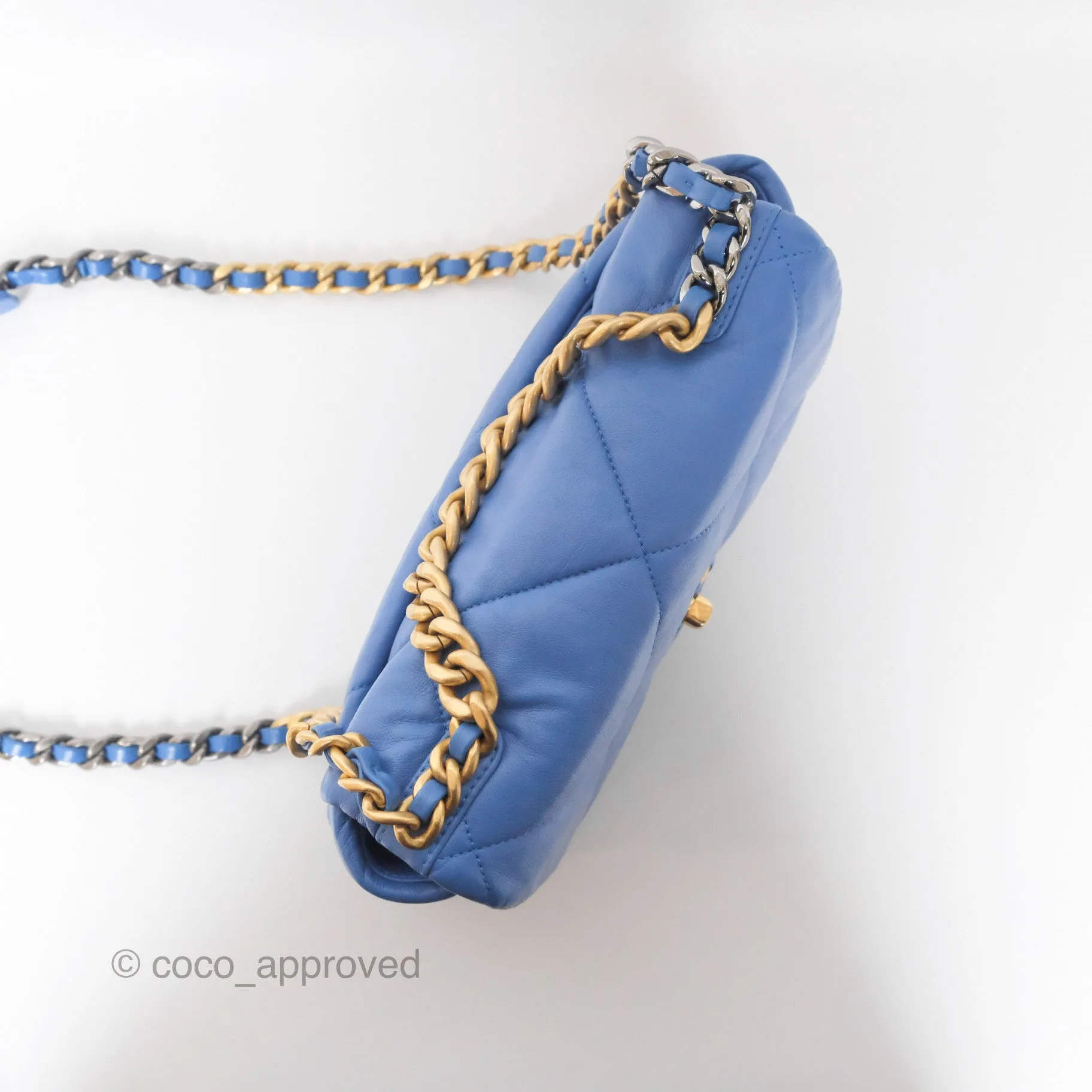 Chanel 19 Small Blue Mixed Hardware