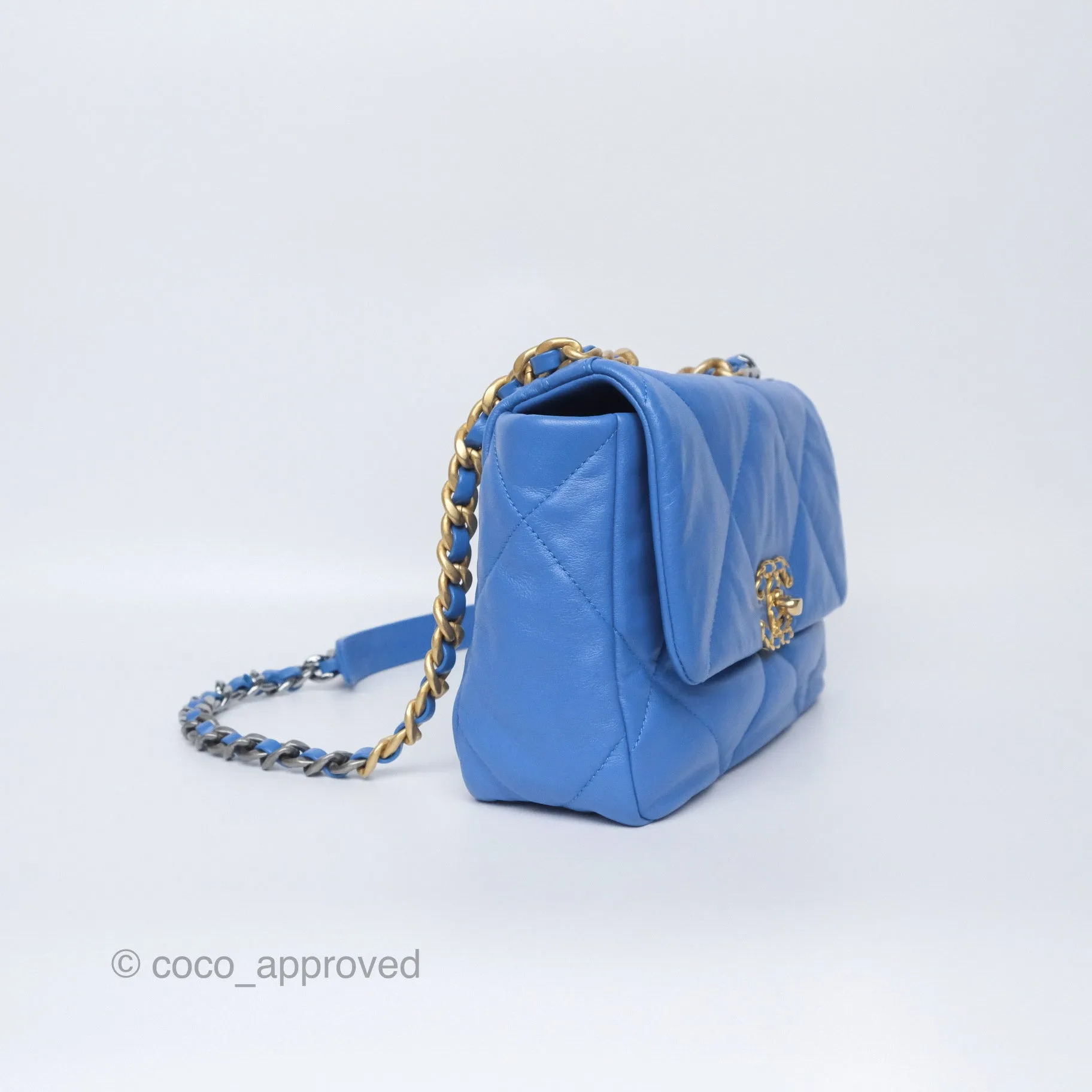 Chanel 19 Small Blue Mixed Hardware