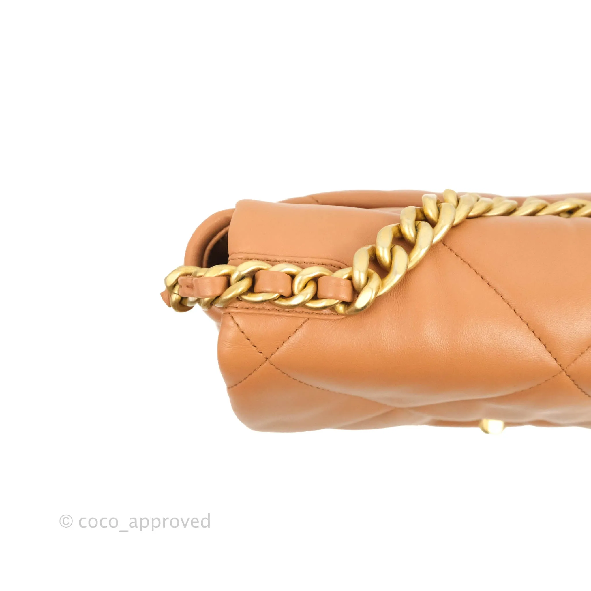 Chanel 19 Small Caramel Dark Beige Lambskin Mixed Hardware 21K