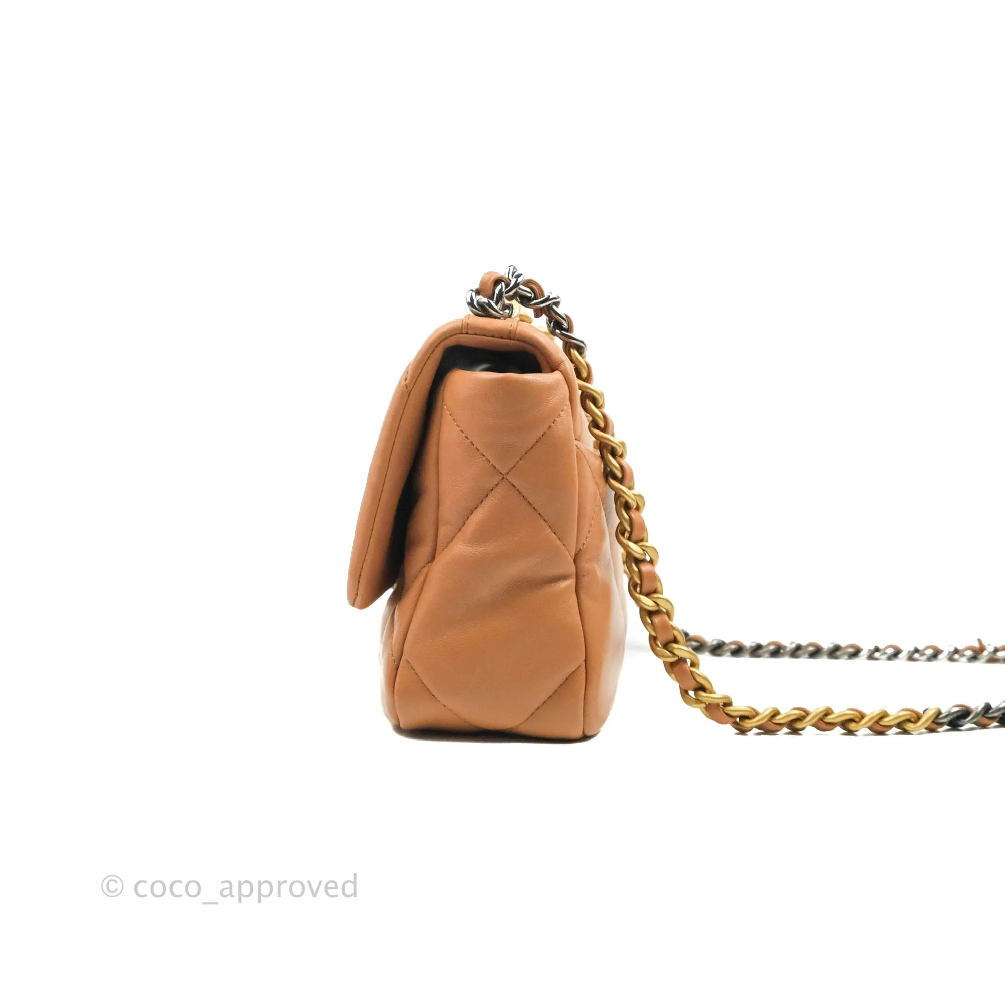 Chanel 19 Small Caramel Dark Beige Lambskin Mixed Hardware 21K