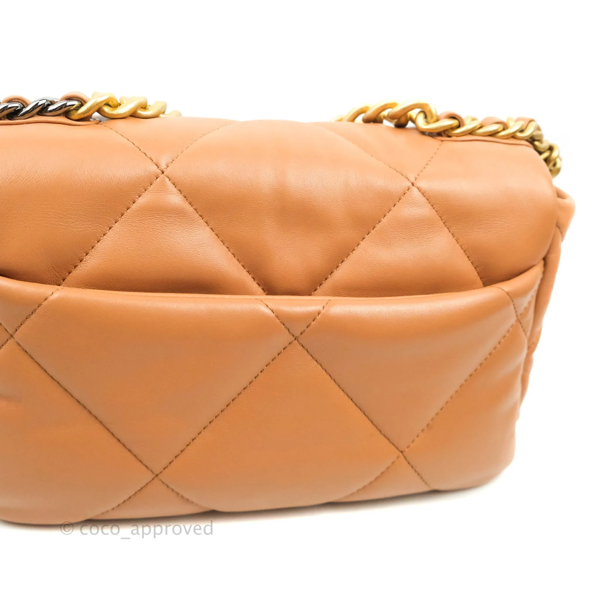 Chanel 19 Small Caramel Dark Beige Lambskin Mixed Hardware 21K