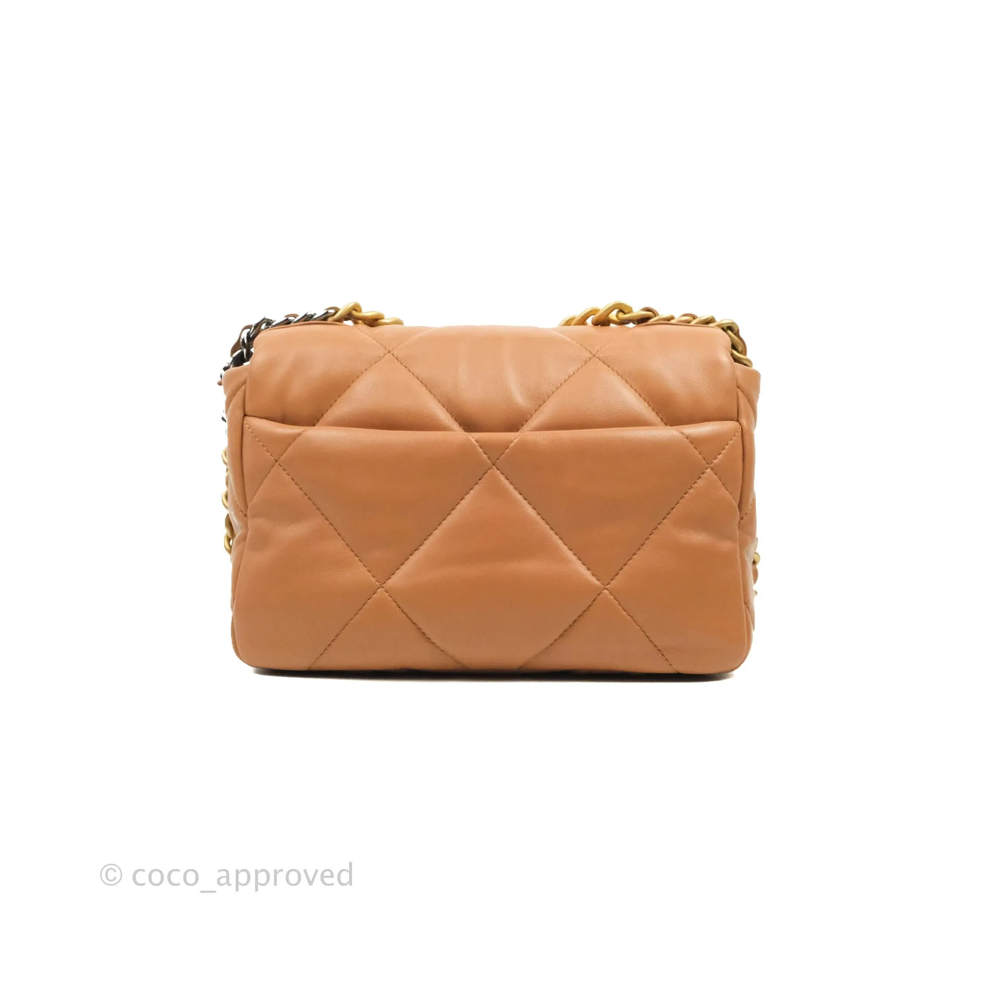 Chanel 19 Small Caramel Dark Beige Lambskin Mixed Hardware 21K