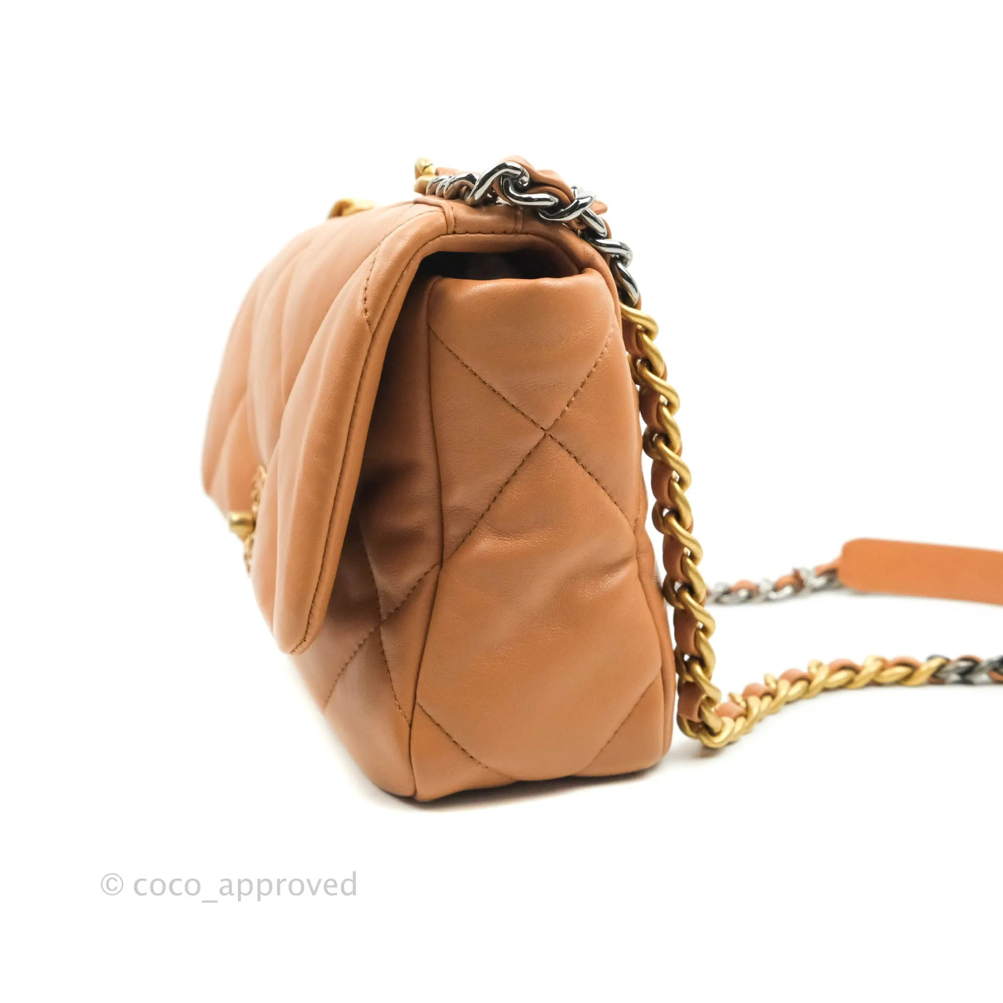 Chanel 19 Small Caramel Dark Beige Lambskin Mixed Hardware 21K
