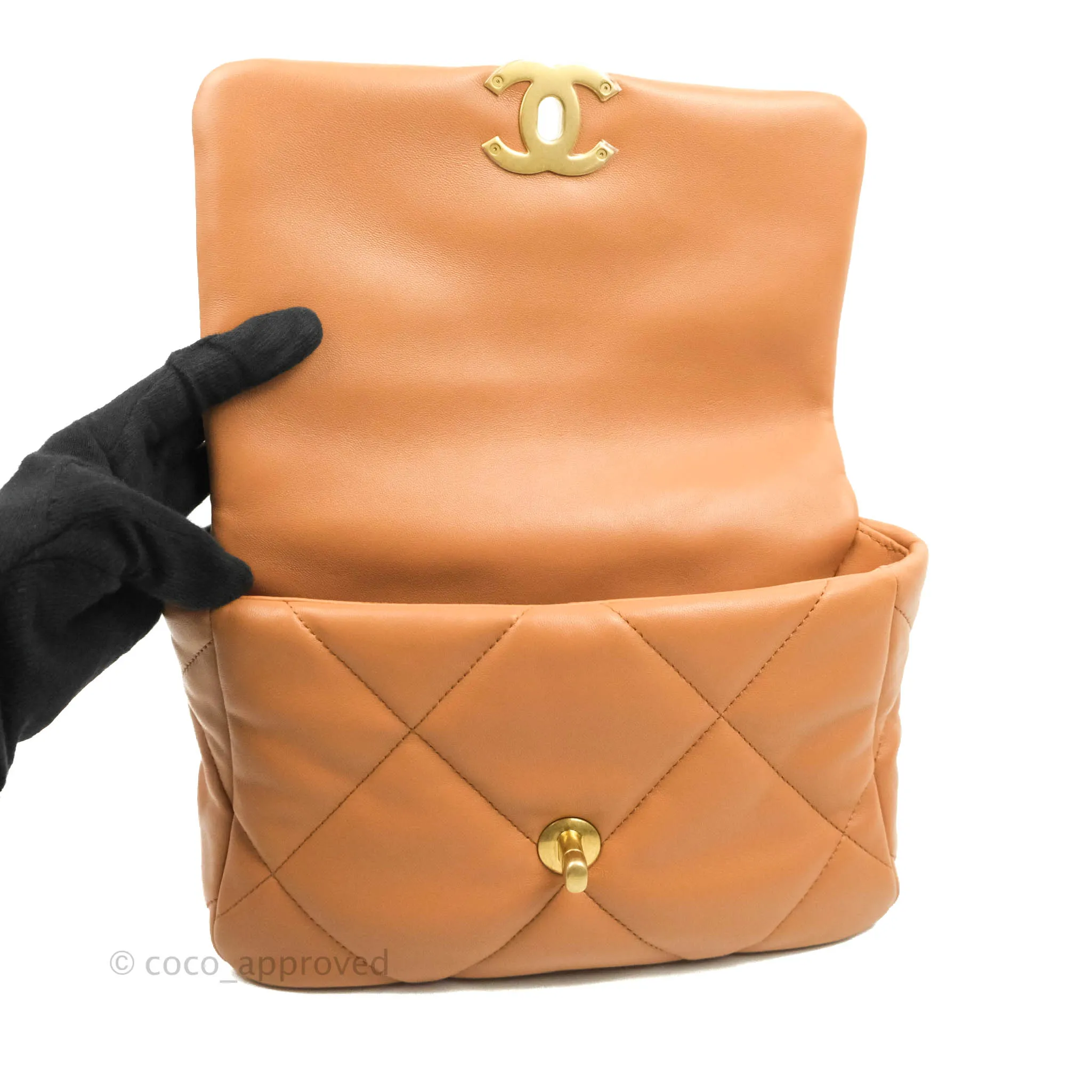 Chanel 19 Small Caramel Dark Beige Lambskin Mixed Hardware 21K