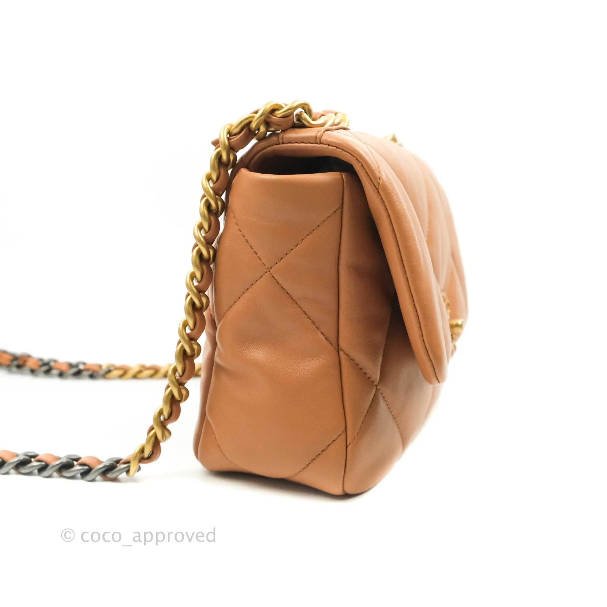Chanel 19 Small Caramel Dark Beige Lambskin Mixed Hardware 21K