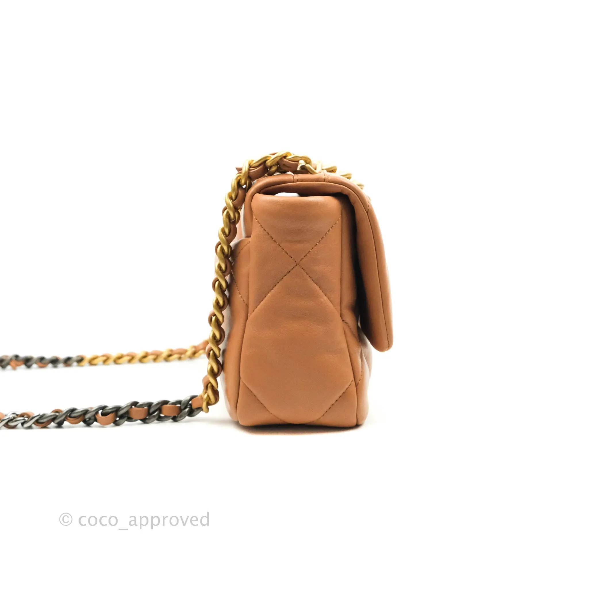 Chanel 19 Small Caramel Dark Beige Lambskin Mixed Hardware 21K