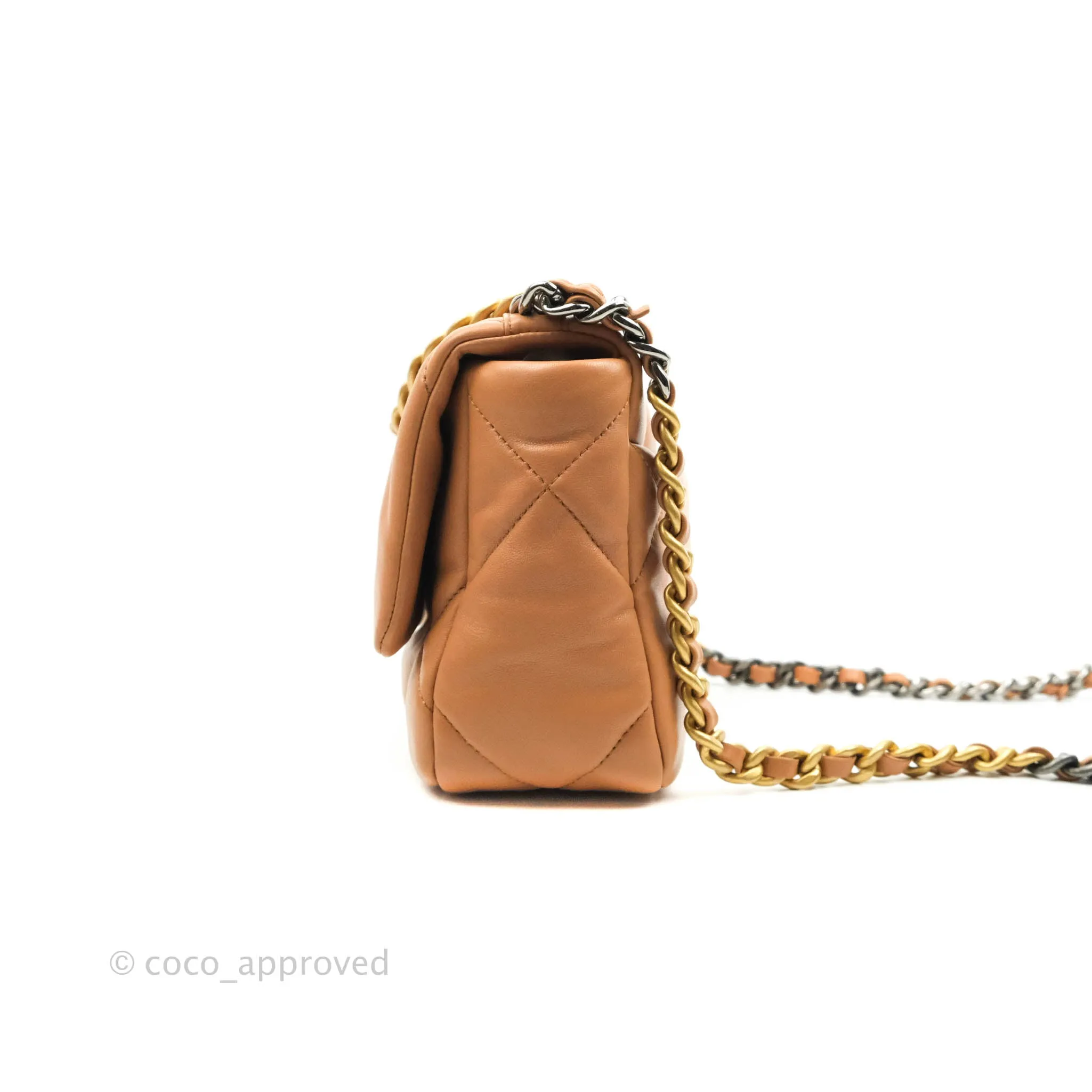 Chanel 19 Small Caramel Dark Beige Lambskin Mixed Hardware 21K