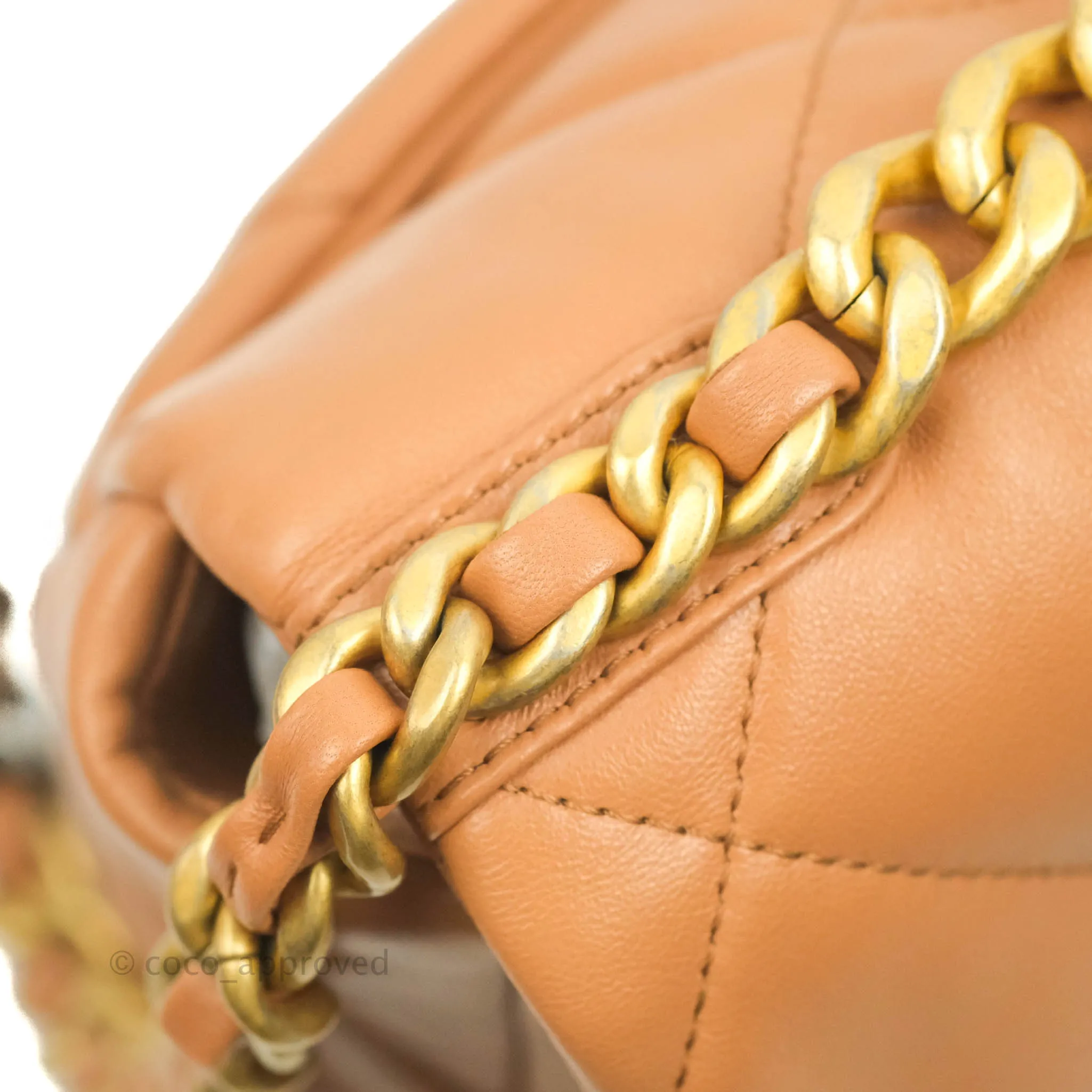 Chanel 19 Small Caramel Dark Beige Lambskin Mixed Hardware 21K