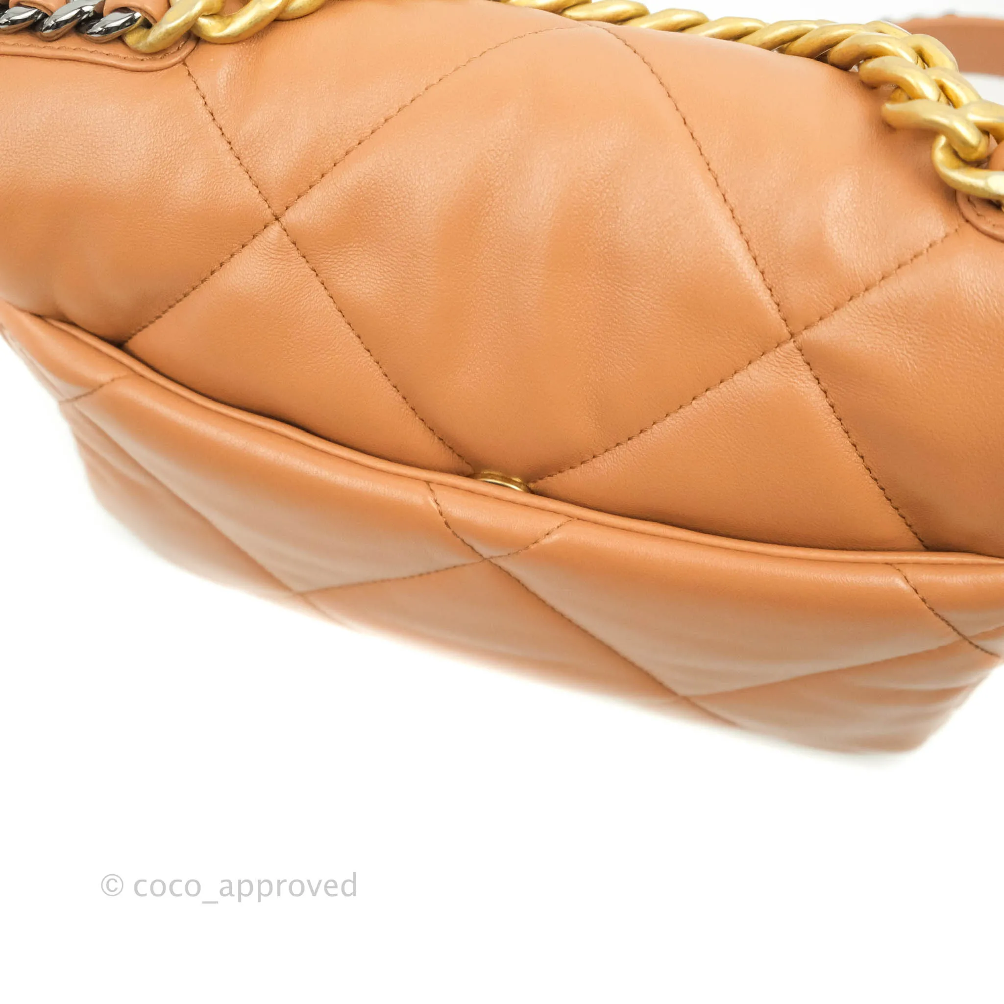 Chanel 19 Small Caramel Dark Beige Lambskin Mixed Hardware 21K