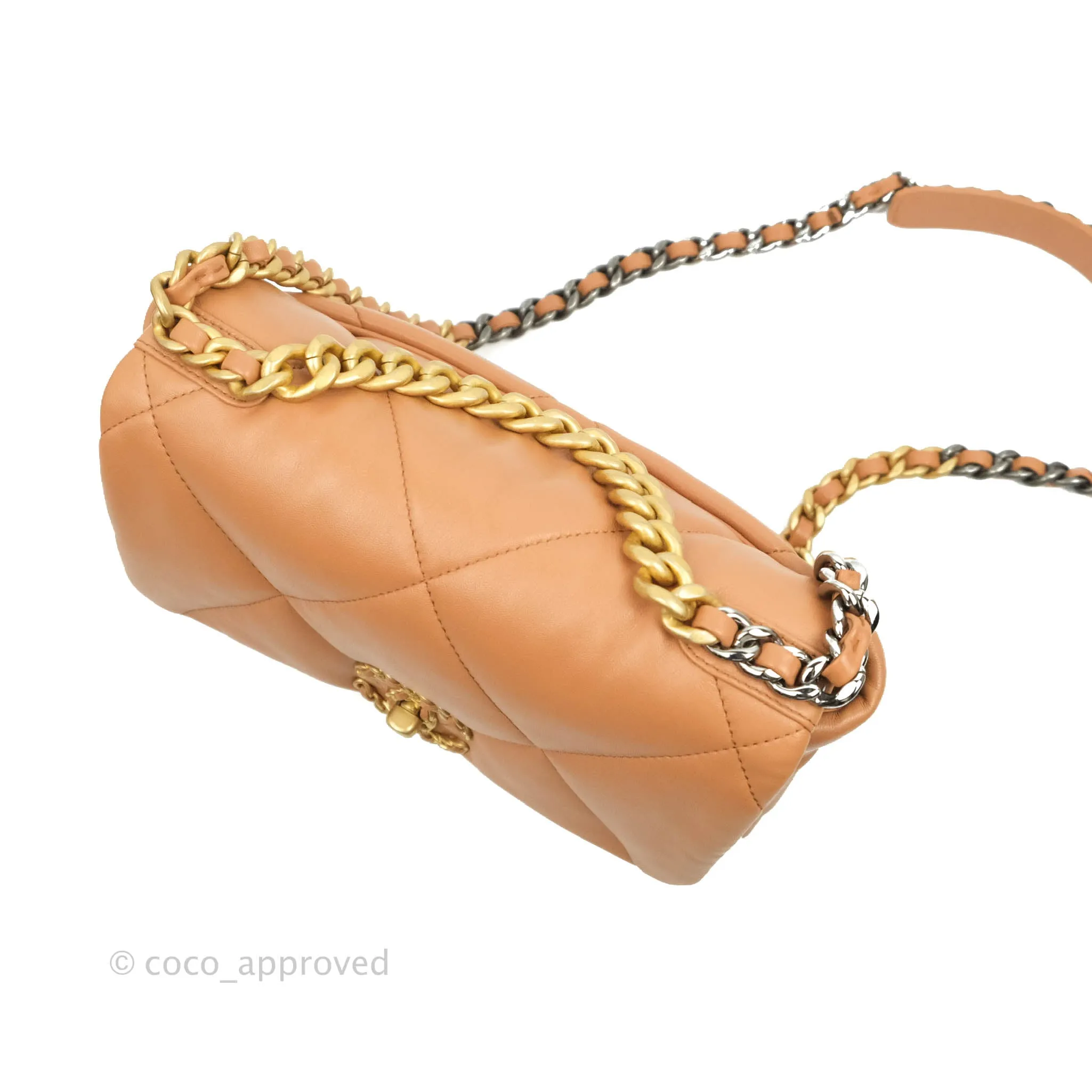 Chanel 19 Small Caramel Dark Beige Lambskin Mixed Hardware 21K