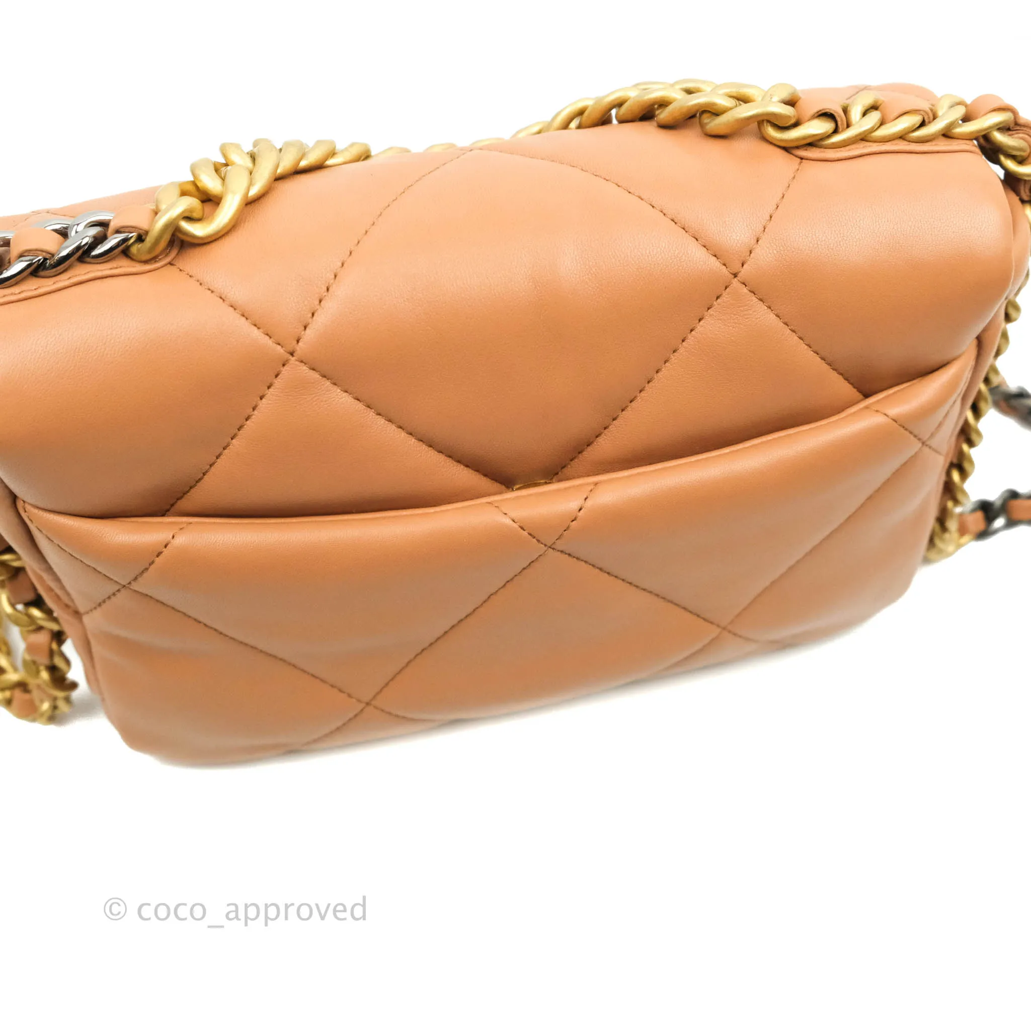 Chanel 19 Small Caramel Dark Beige Lambskin Mixed Hardware 21K