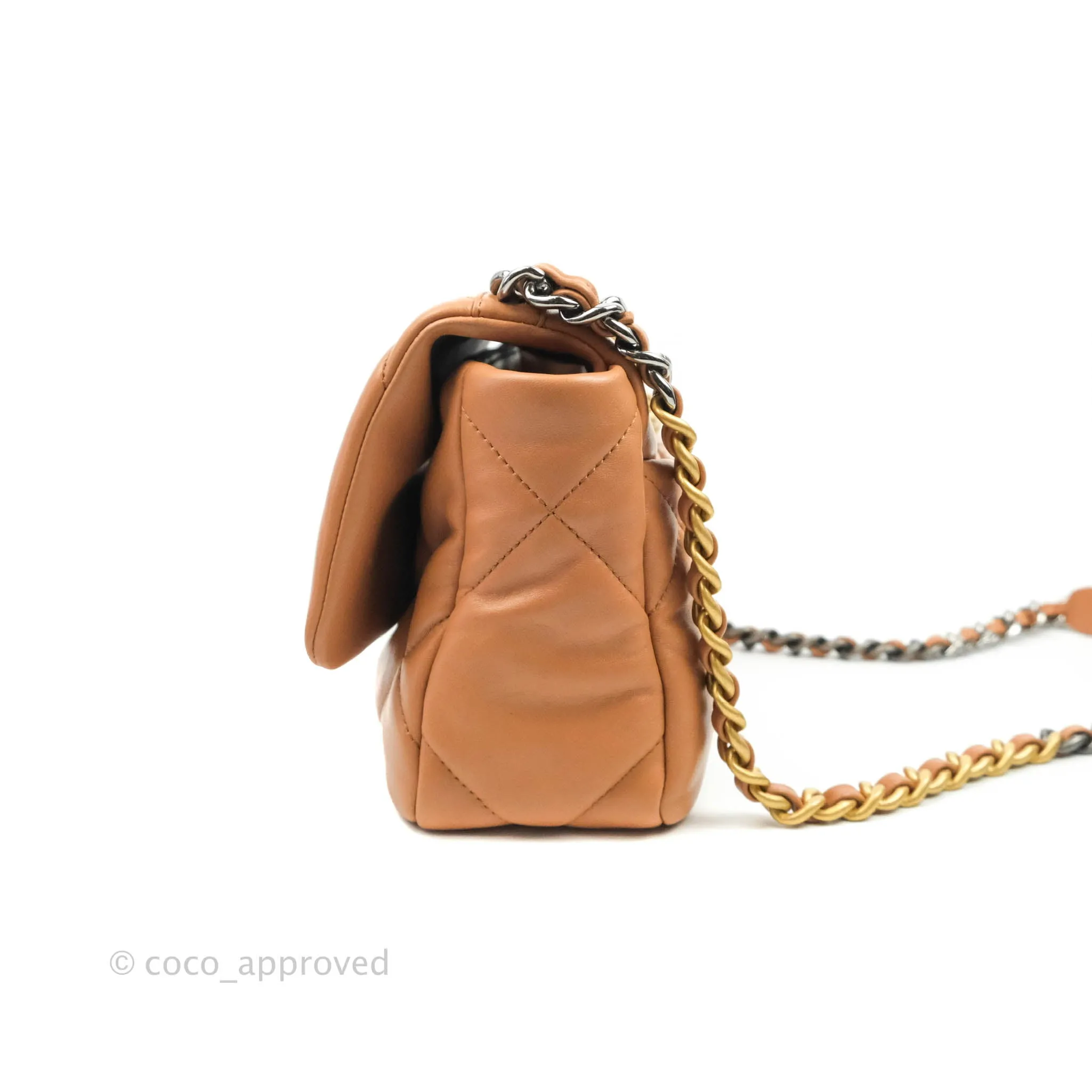 Chanel 19 Small Caramel Dark Beige Lambskin Mixed Hardware 21K