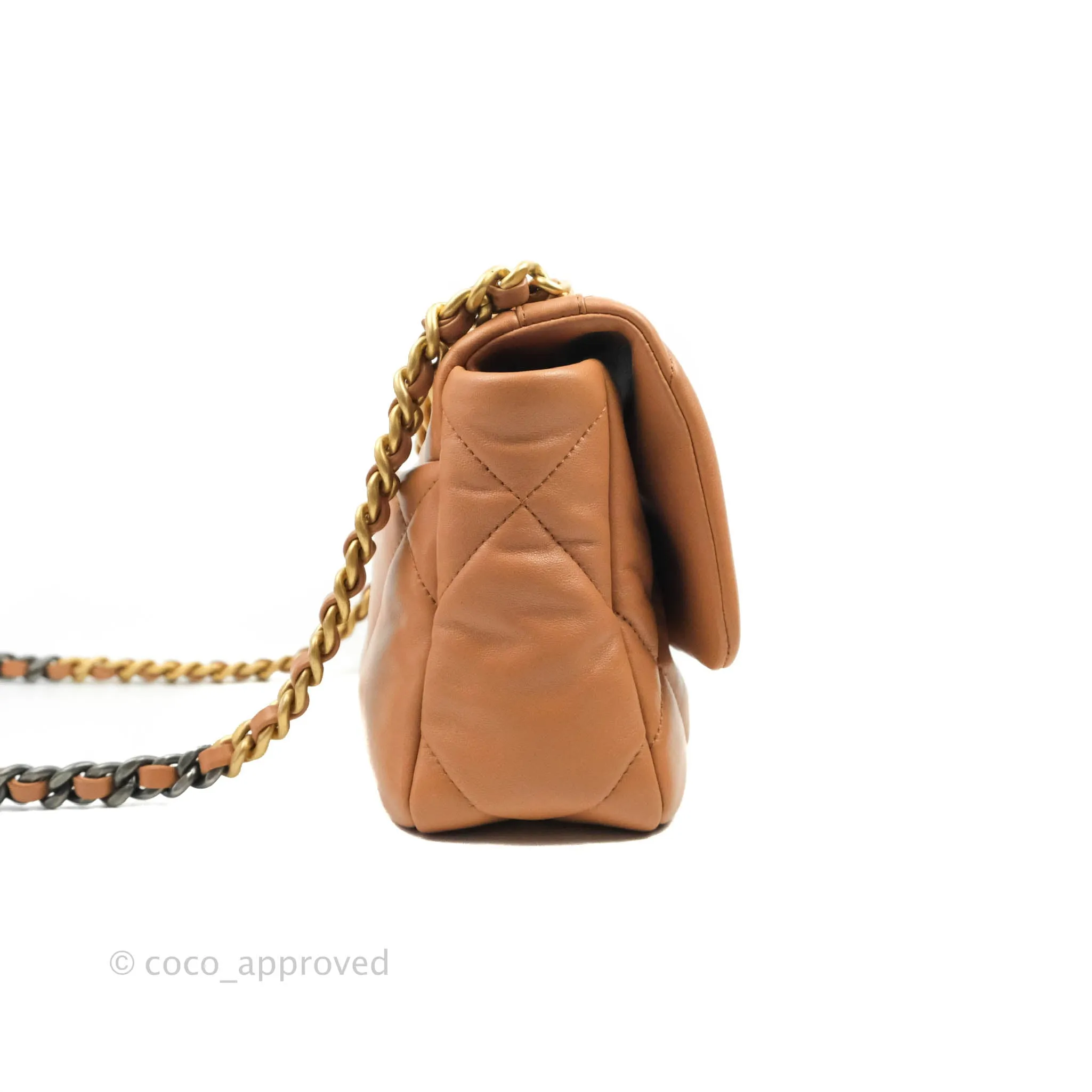 Chanel 19 Small Caramel Dark Beige Lambskin Mixed Hardware 21K