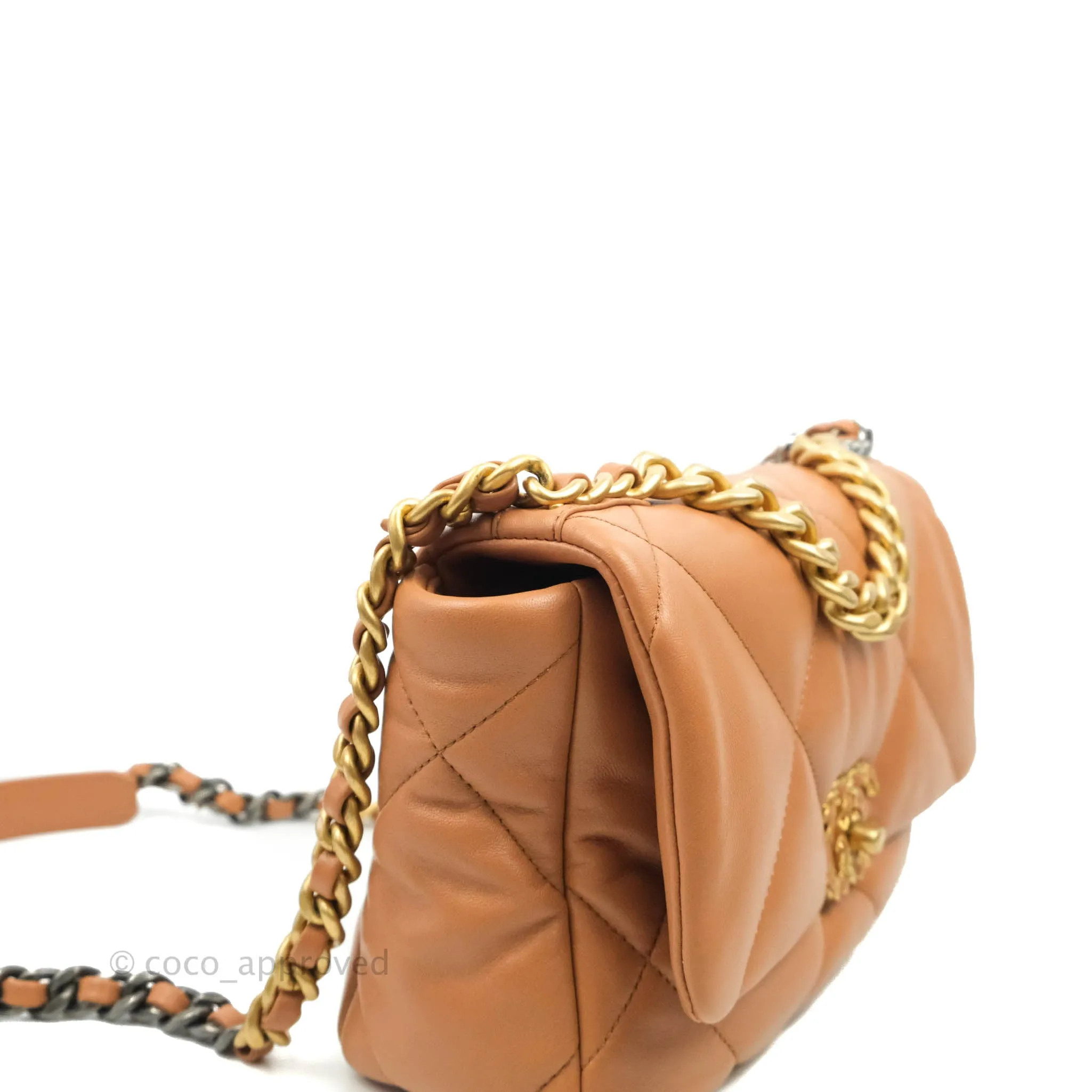 Chanel 19 Small Caramel Dark Beige Lambskin Mixed Hardware 21K