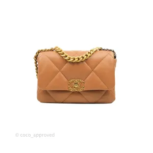 Chanel 19 Small Caramel Dark Beige Lambskin Mixed Hardware 21K