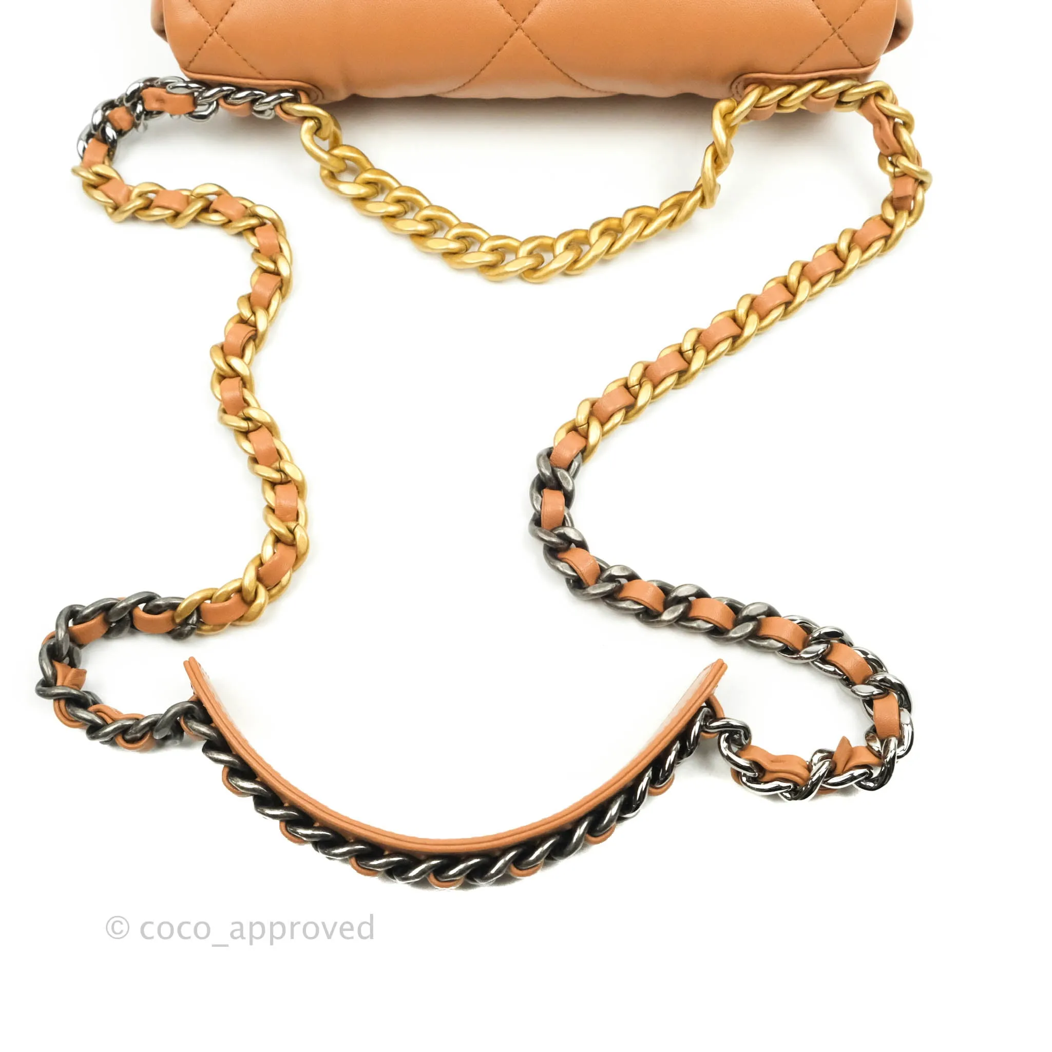 Chanel 19 Small Caramel Dark Beige Lambskin Mixed Hardware 21K